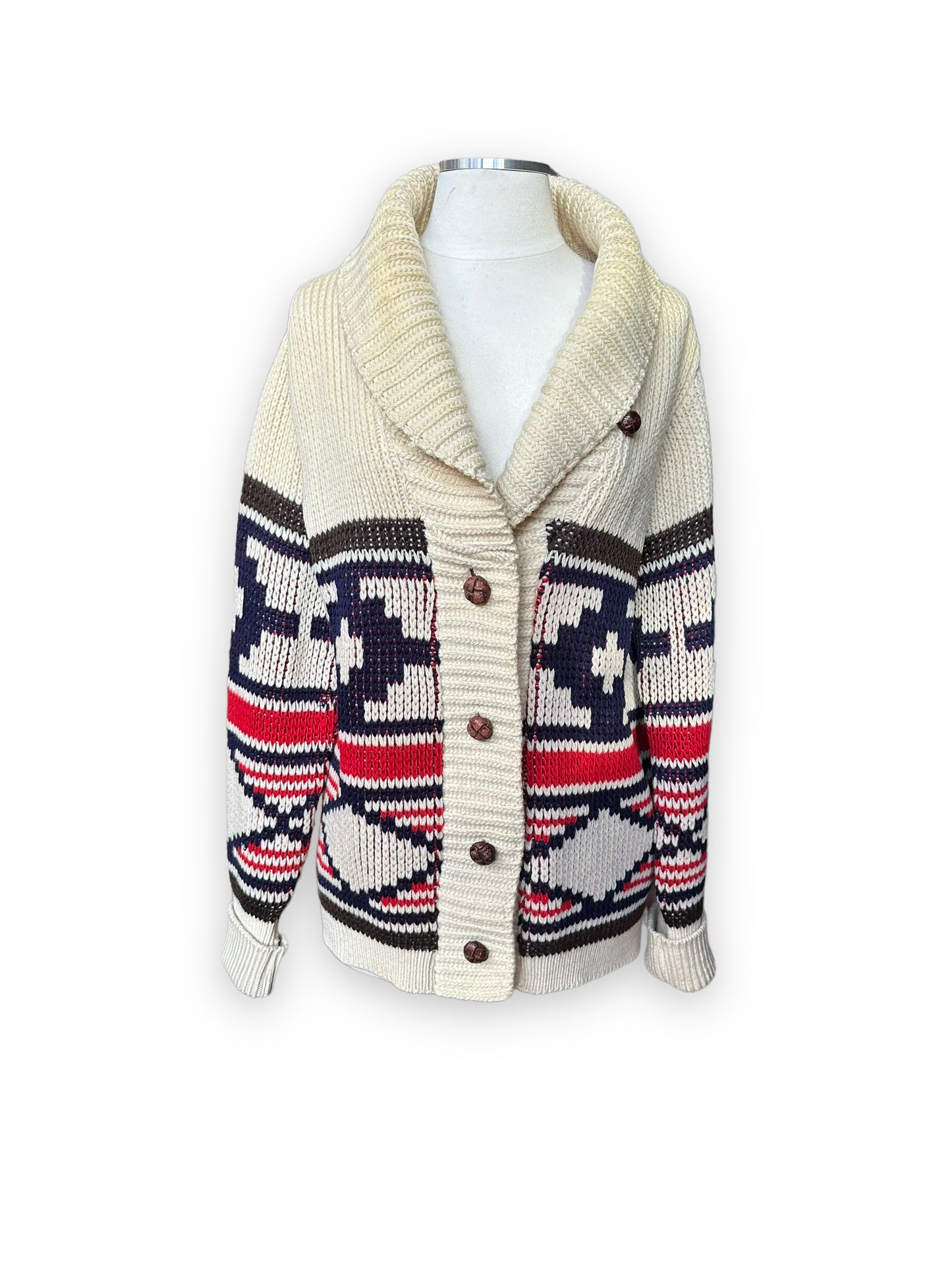 Front View of Vintage Pendleton Knockabouts Cardigan Sweater SZ 38 | Barn Owl Vintage | Seattle Vintage Sweaters