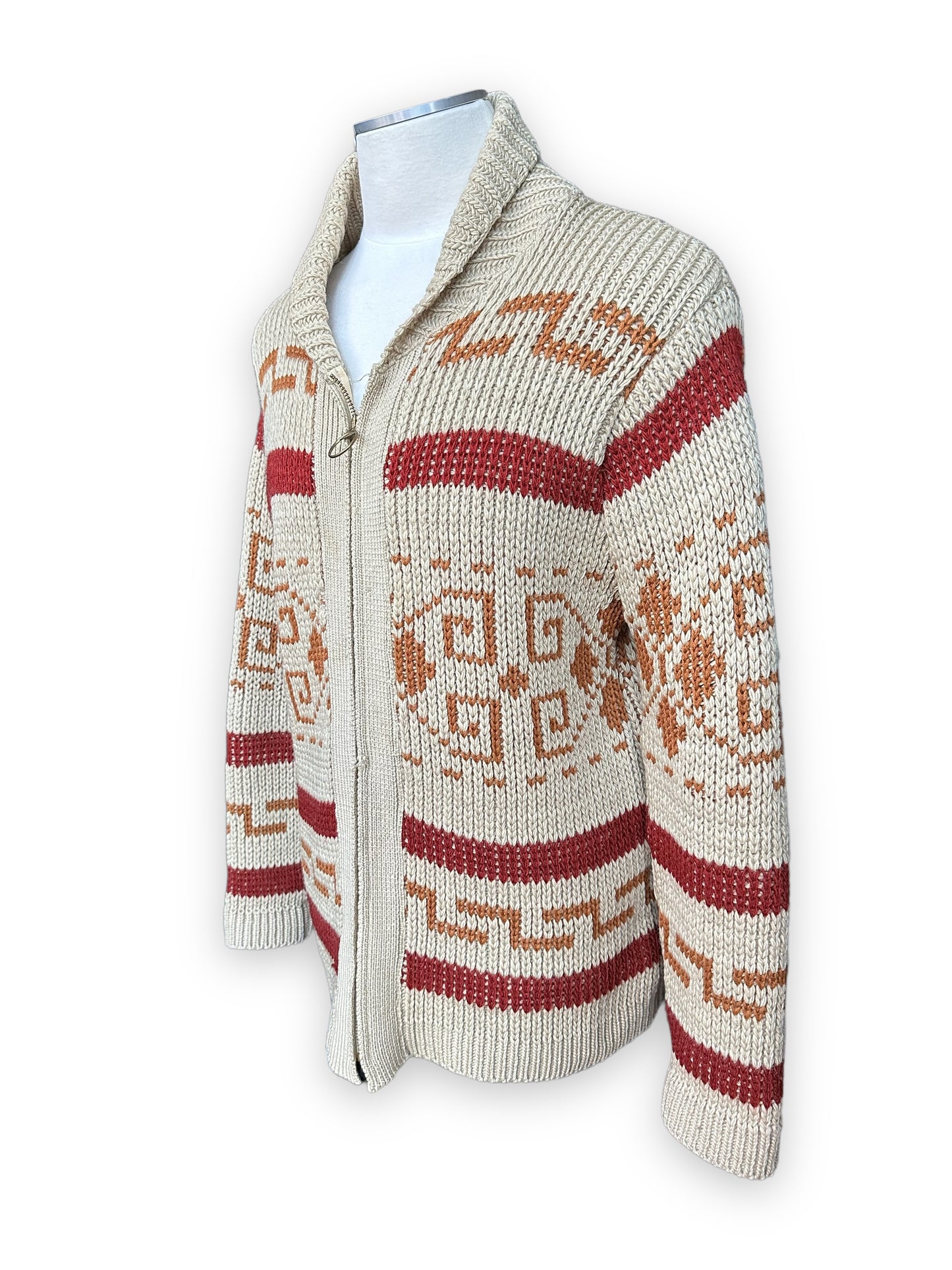 Front Right Quarter View of Vintage Pendleton Westerley "The Dude" Sweater SZ L | Vintage Big Lebowski Pendleton Sweaters Seattle | Barn Owl Vintage Seattle