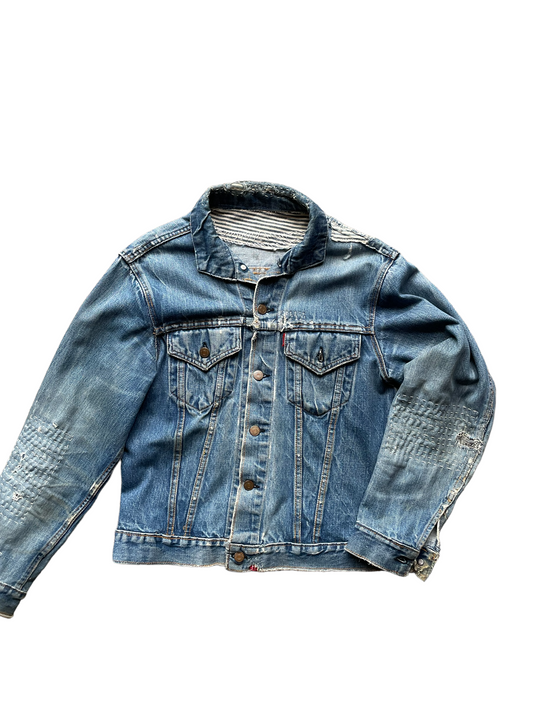 Front View Visibly Mended Vintage Levi’s Big E Type III | Barn Owl Vintage | Seattle True Vintage