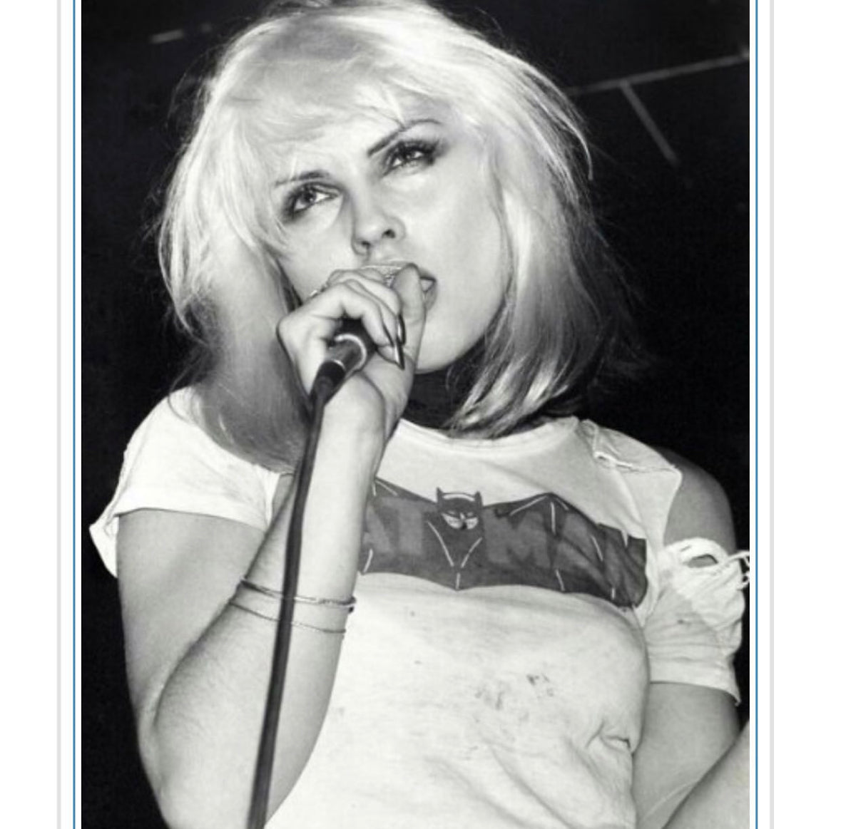 Debbie Harry Wearing The Aforementioned Vintage 1960s Yellow Batman Sweatshirt SZ M | Vintage Crewneck Sweatshirts Seattle | Barn Owl Vintage Seattle