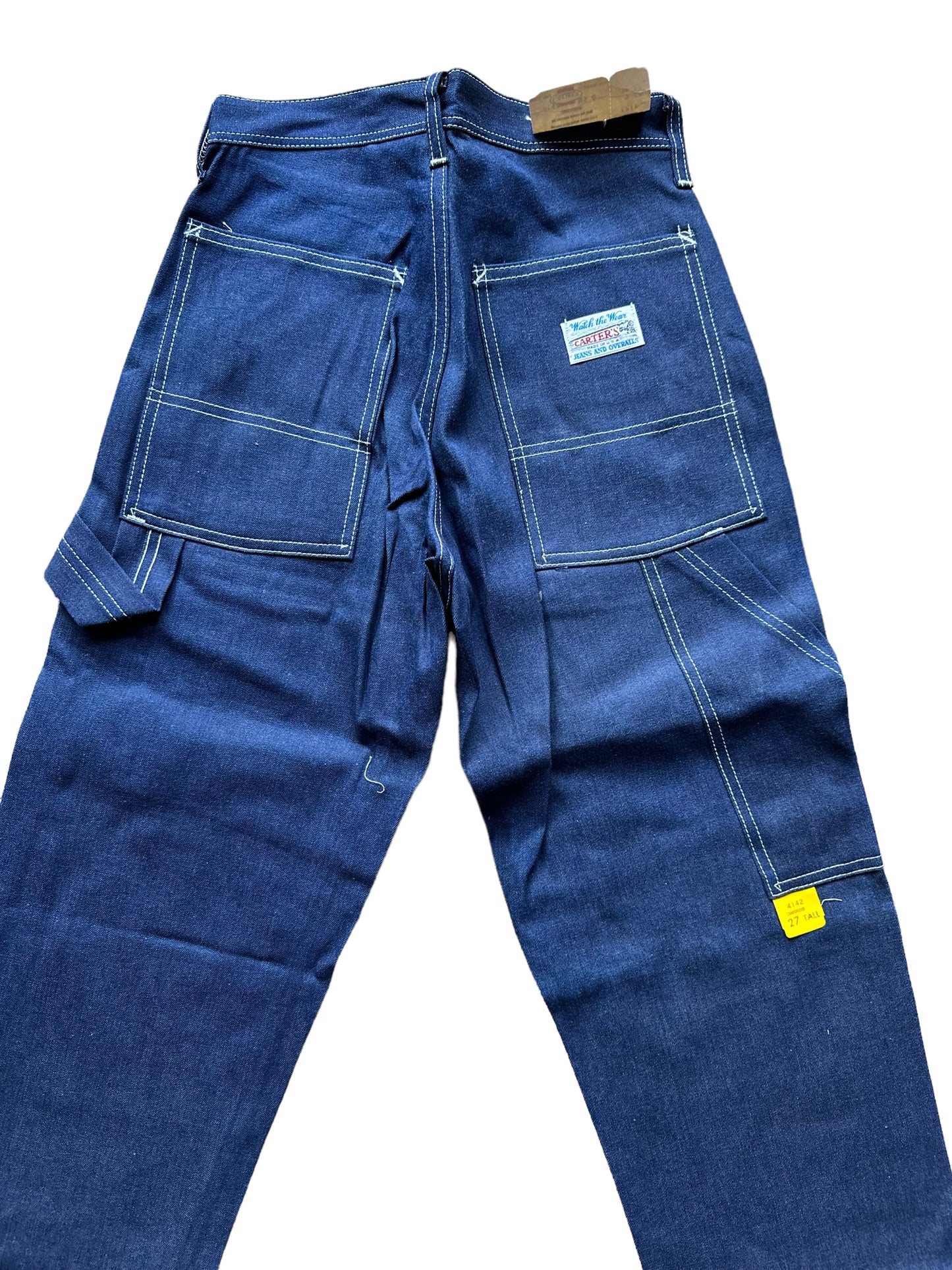 Rear Upper View on Deadstock Vintage Carter's Carpenter Jeans W27 L34 | Vintage Workwear Seattle | Barn Owl Vintage Clothing