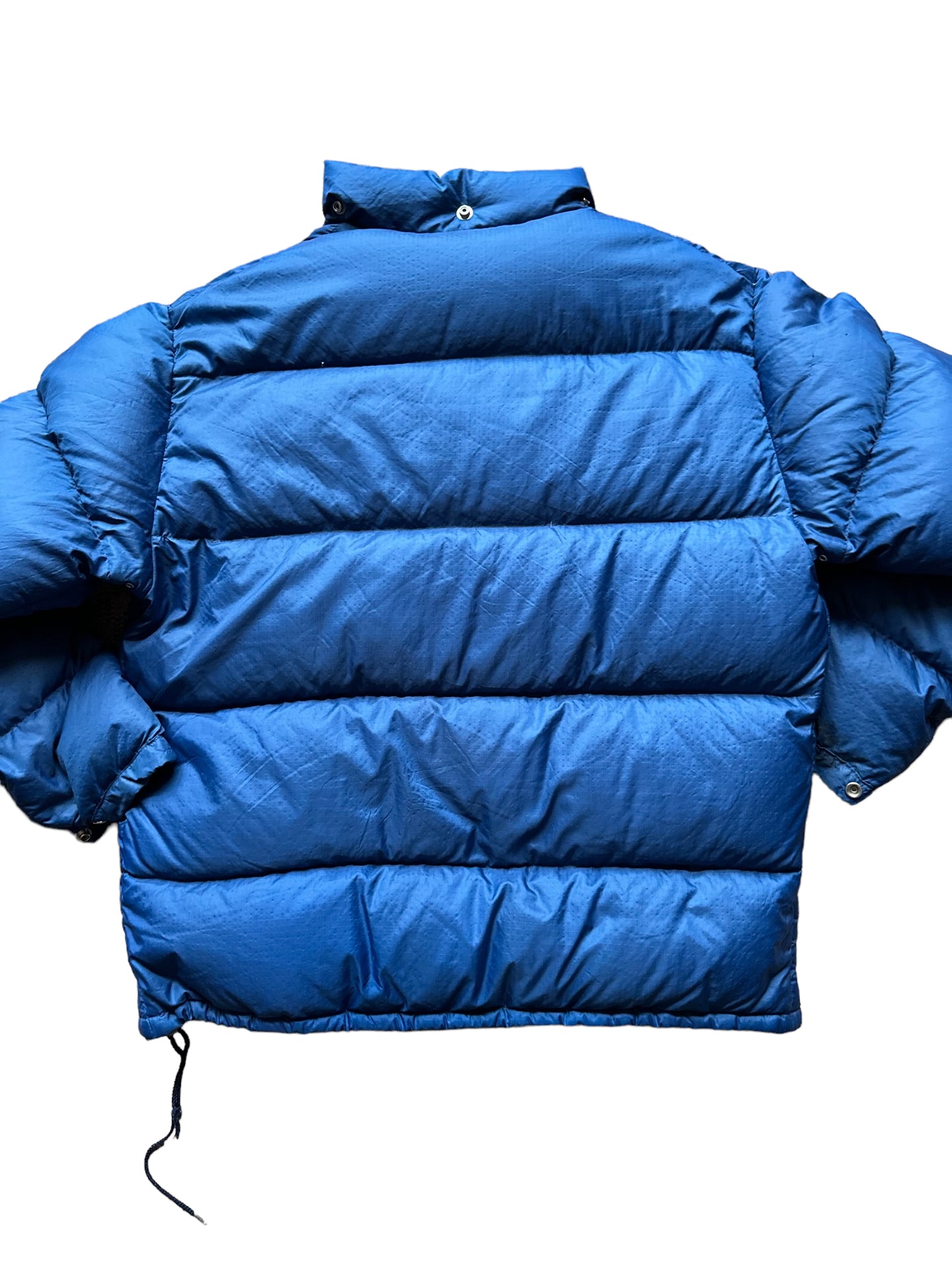 Rear View on Vintage Sprung Blue Goose Down Puffer Jacket SZ XL | Vintage Puffer Jacket Seattle | Barn Owl Vintage Seattle