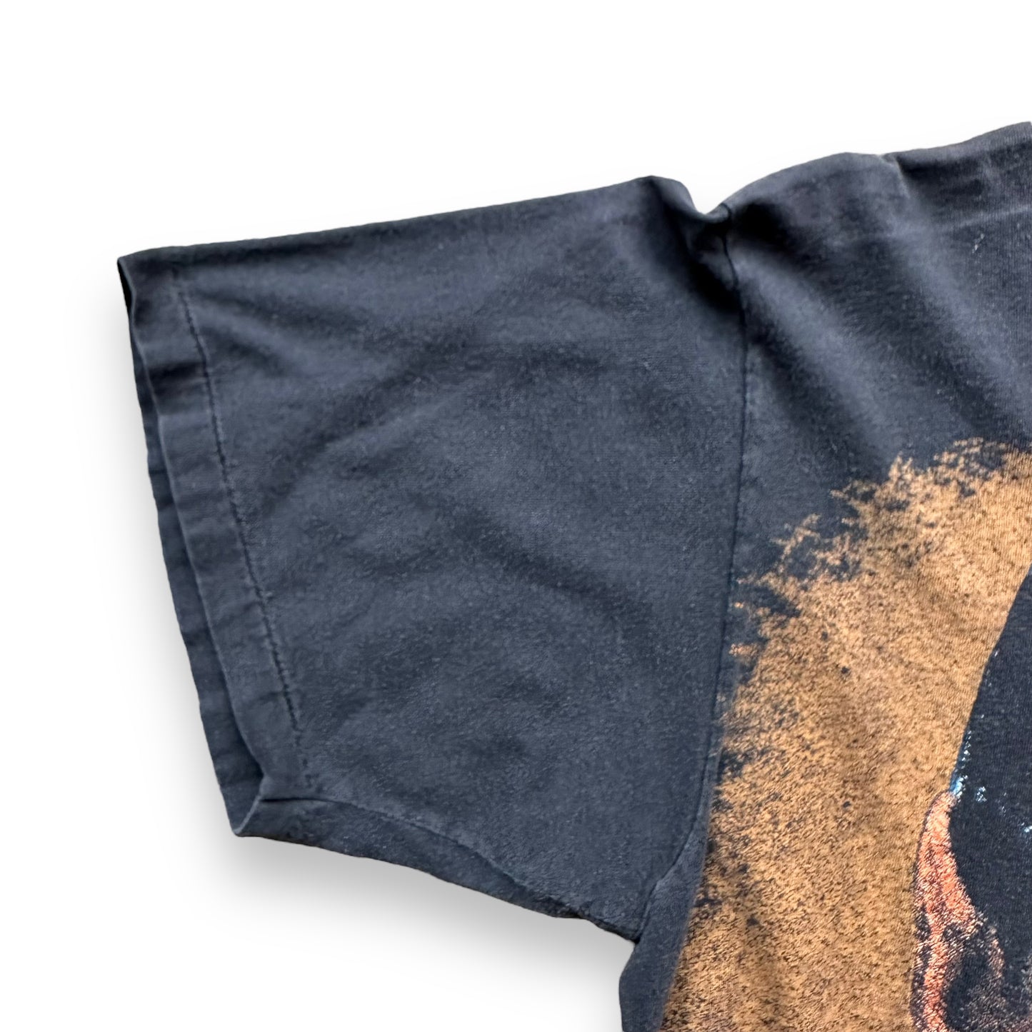 Single Stitch Sleeve View on Right Sleeve of Vintage 1990's Star Trek Spock Tee SZ L | Vintage Single Stitch Star Trek T-Shirts Seattle | Barn Owl Vintage Tees Seattle