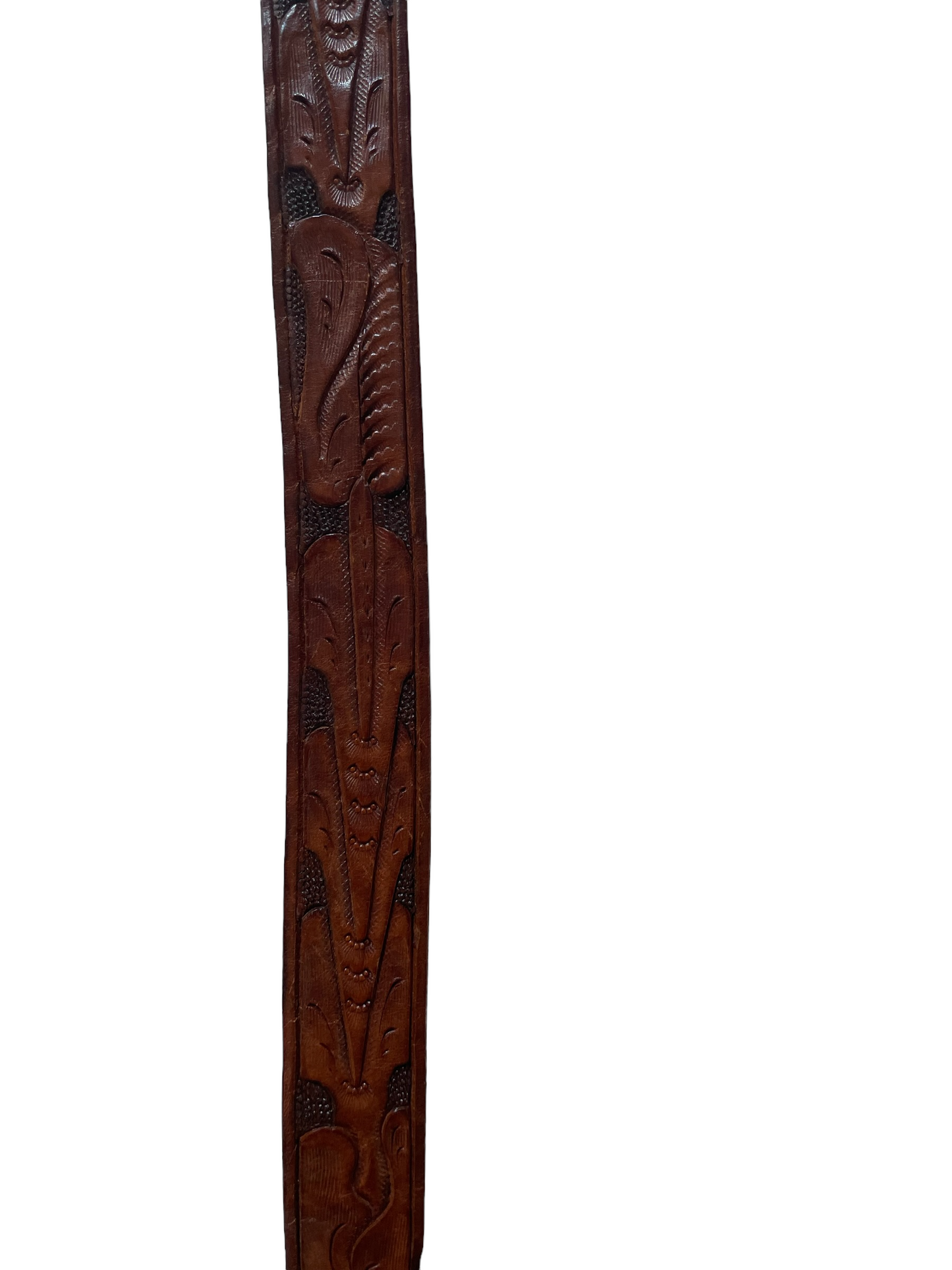 Vintage Tooled Leather Belt with Silver Plated Buckle | Barn Owl Vintage | Seattle True Vintage