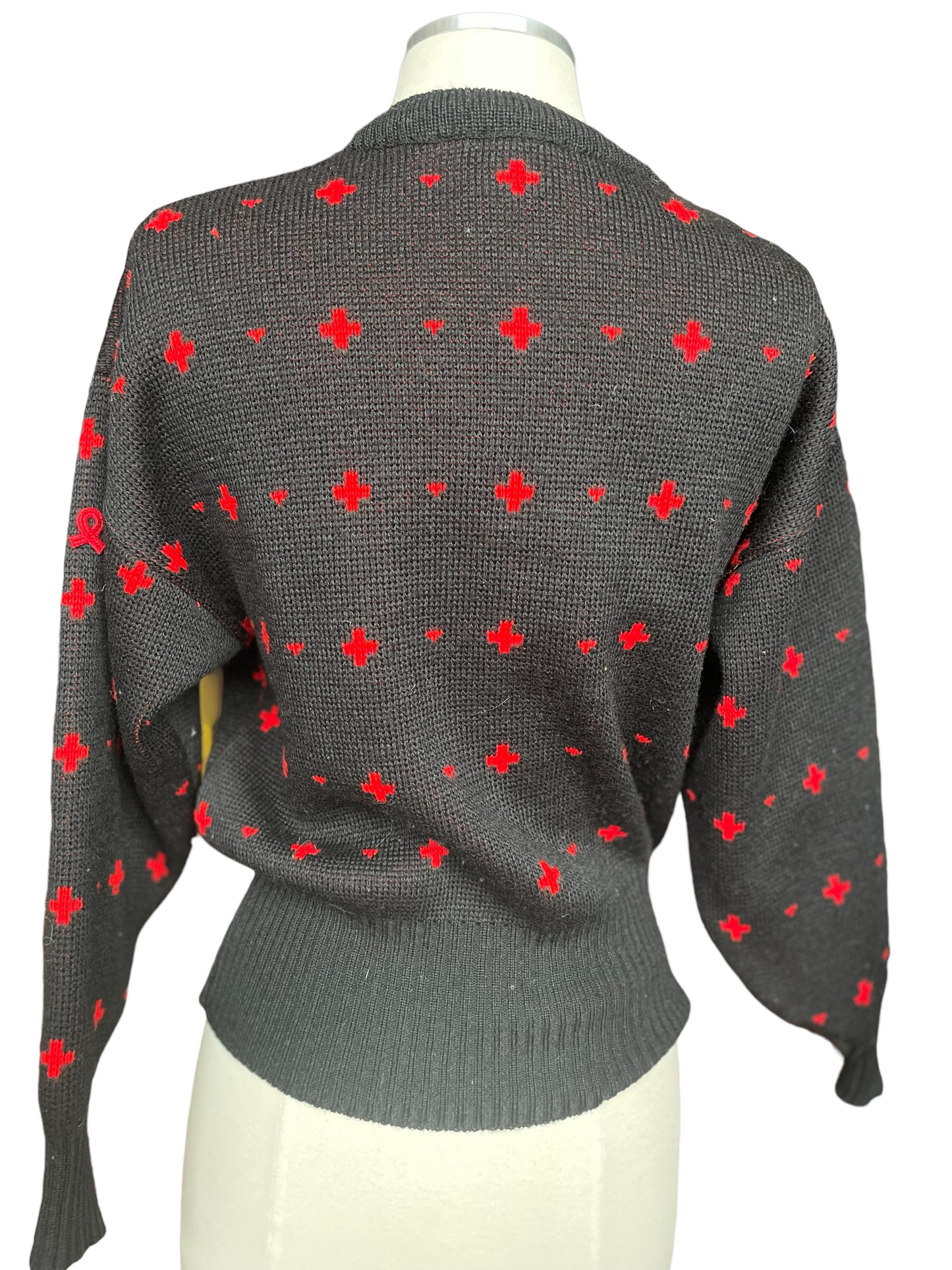 Rear View of Vintage 1980s Demetre Wool Ski Sweater | Barn Owl Vintage | Seattle Vintage Sweaters