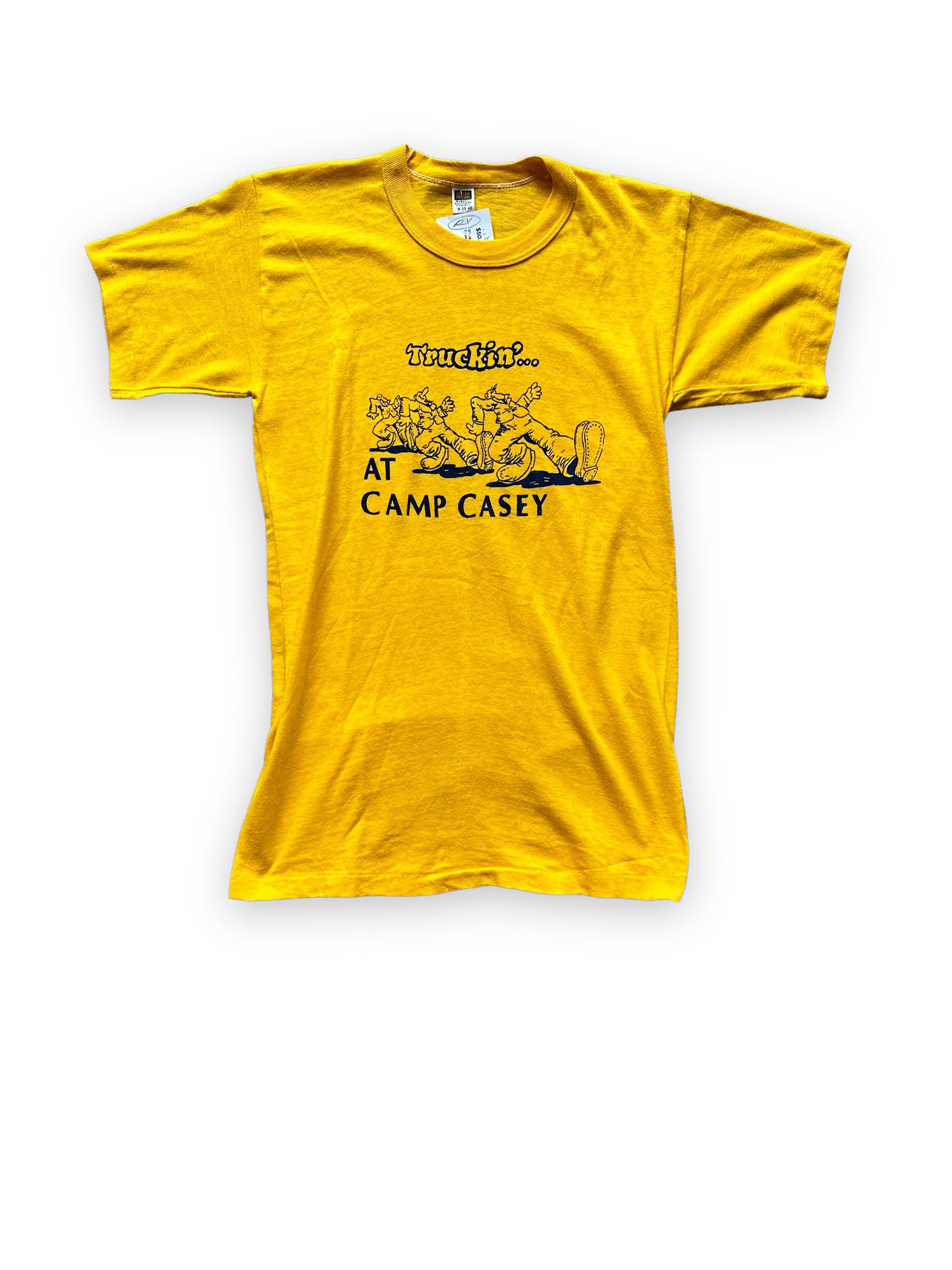 Front View of Vintage R.Crumb Truckin' At Camp Casey Tee SZ M | Underground Comic Tee | Barn Owl Vintage Tees