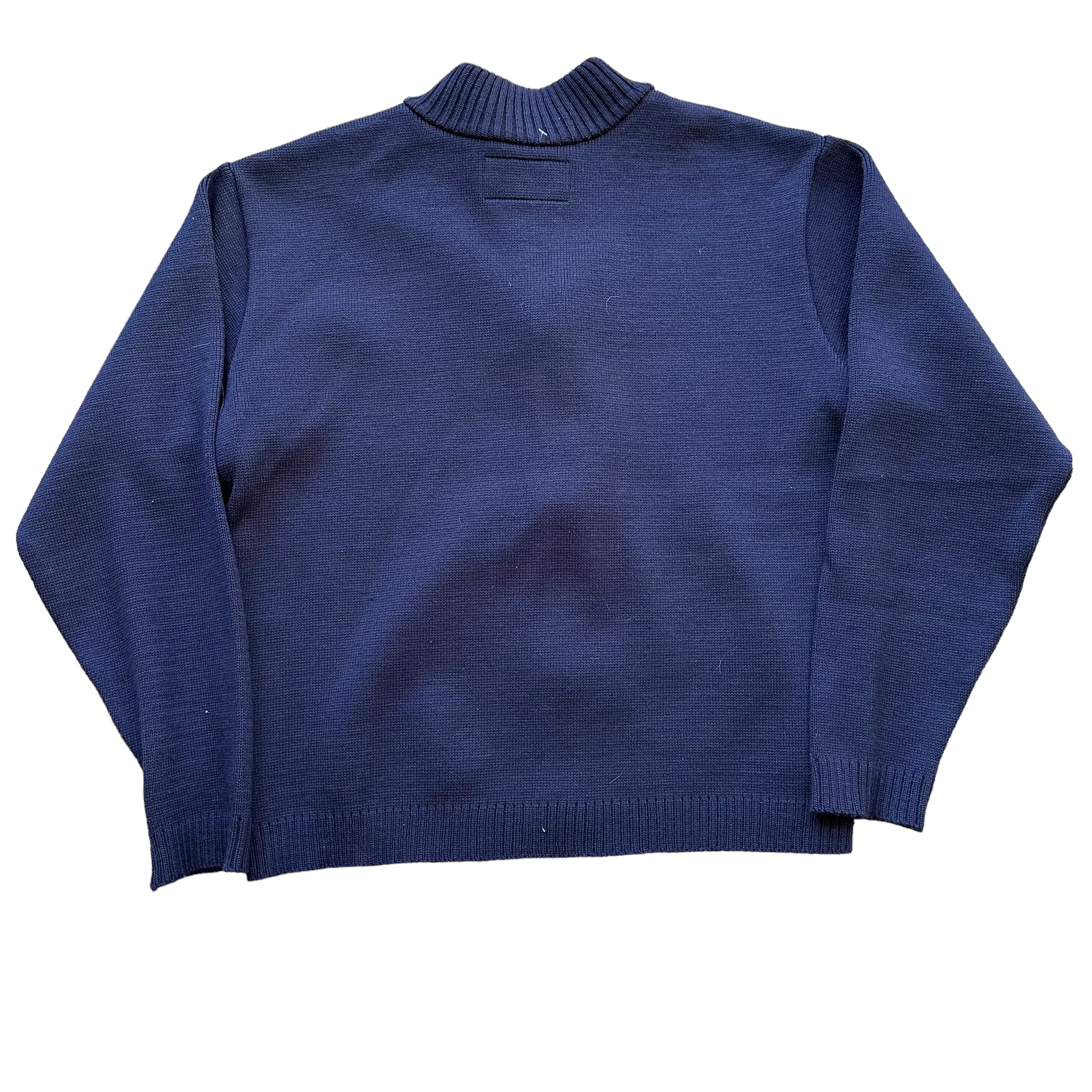 Rear View of Filson Style 717 Navy Blue Zip Up Cardigan SZ L |  Barn Owl Vintage Goods | Vintage Workwear Seattle