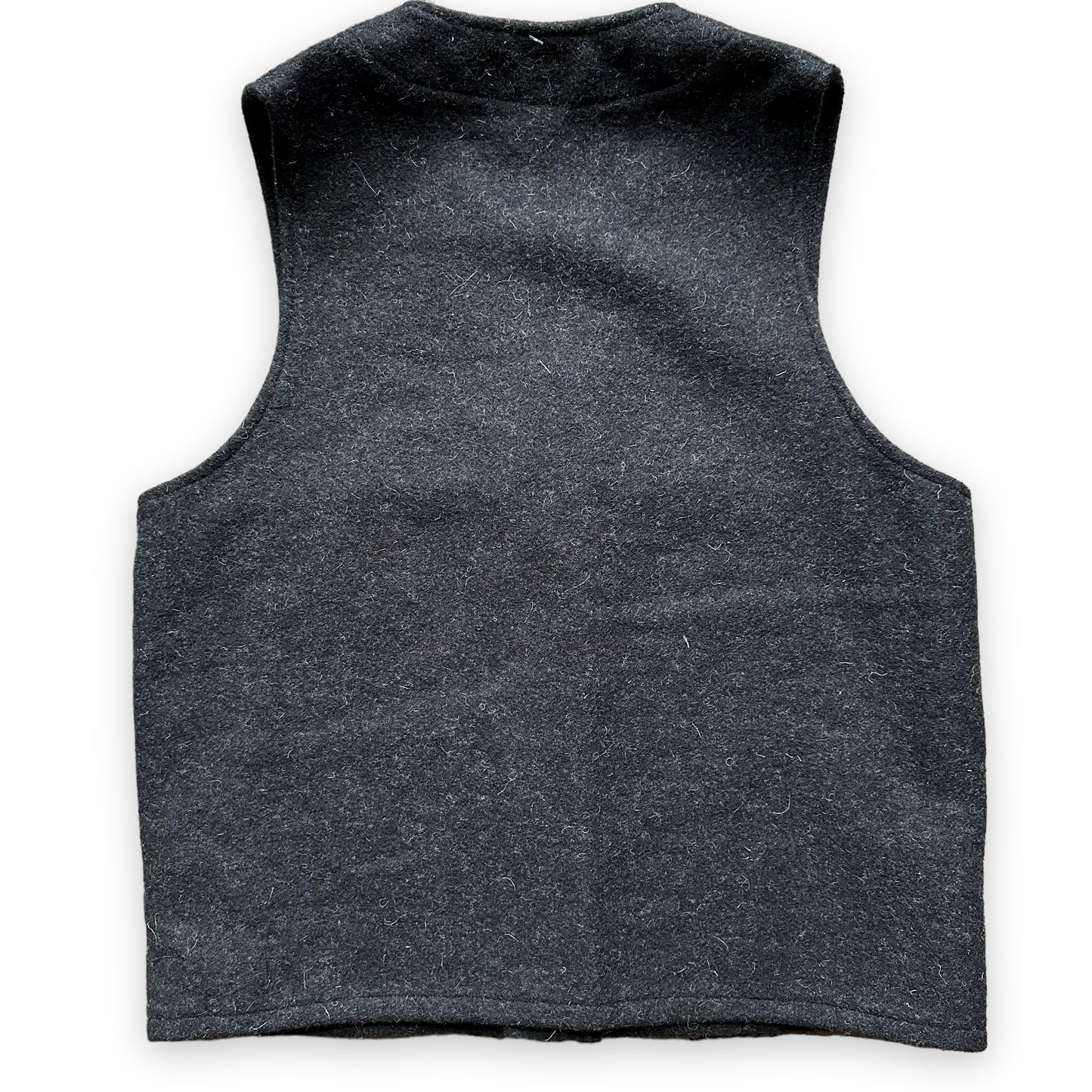 Rear View of Vintage Filson Charcoal Mackinaw Wool Vest SZ 42 | Vintage Filson Vest Seattle | Barn Owl Vintage