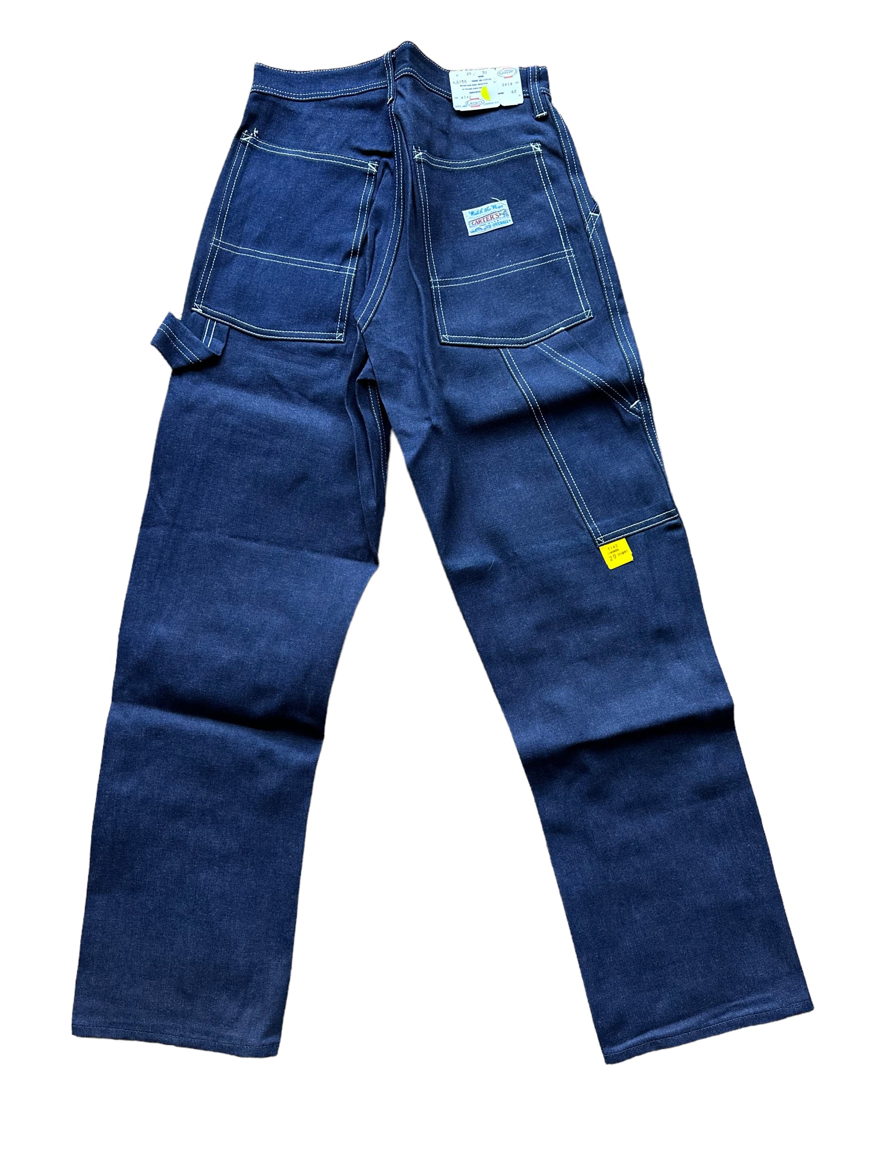 Rear View of New Old Stock Vintage Carter's Carpenter Dungarees W29 L30 | Vintage Denim Workwear Seattle
