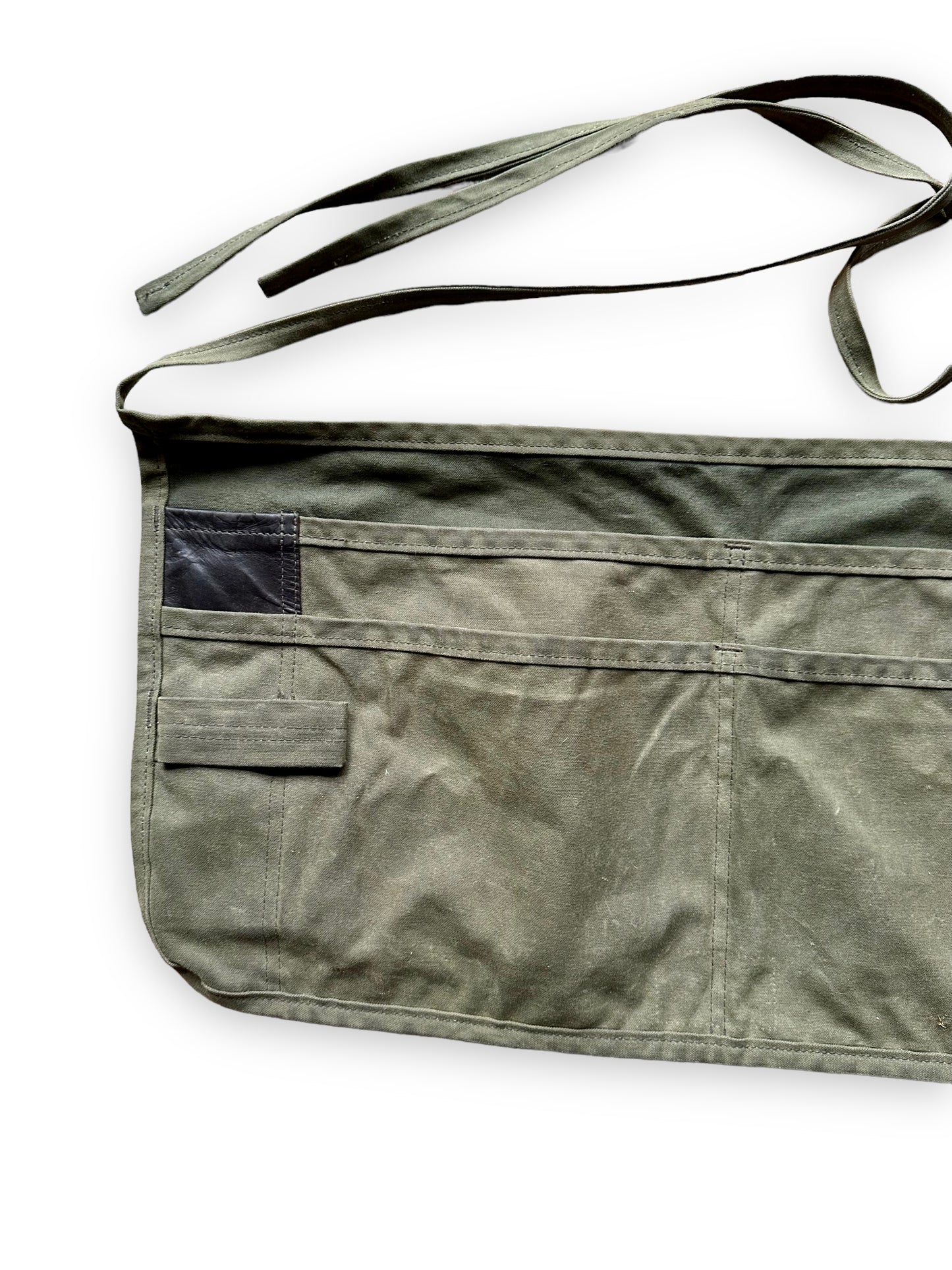 Front Right Side View of Filson Workshop Tool Apron SZ L | Barn Owl Vintage Goods | Vintage Workwear Seattle
