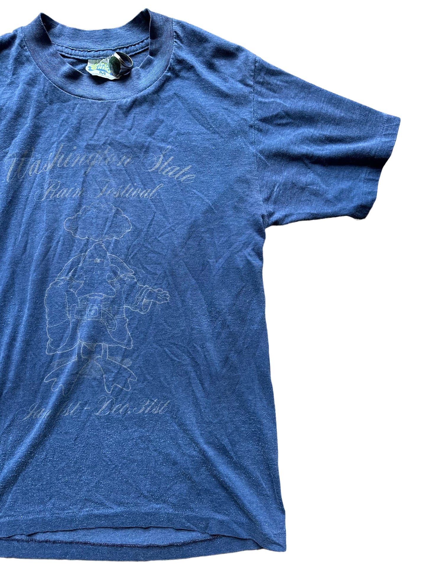 Left Front View on Vintage Washington State Rain Festival T Shirt SZ Medium | Vintage Tee Seattle | Barn Owl Vintage Seattle
