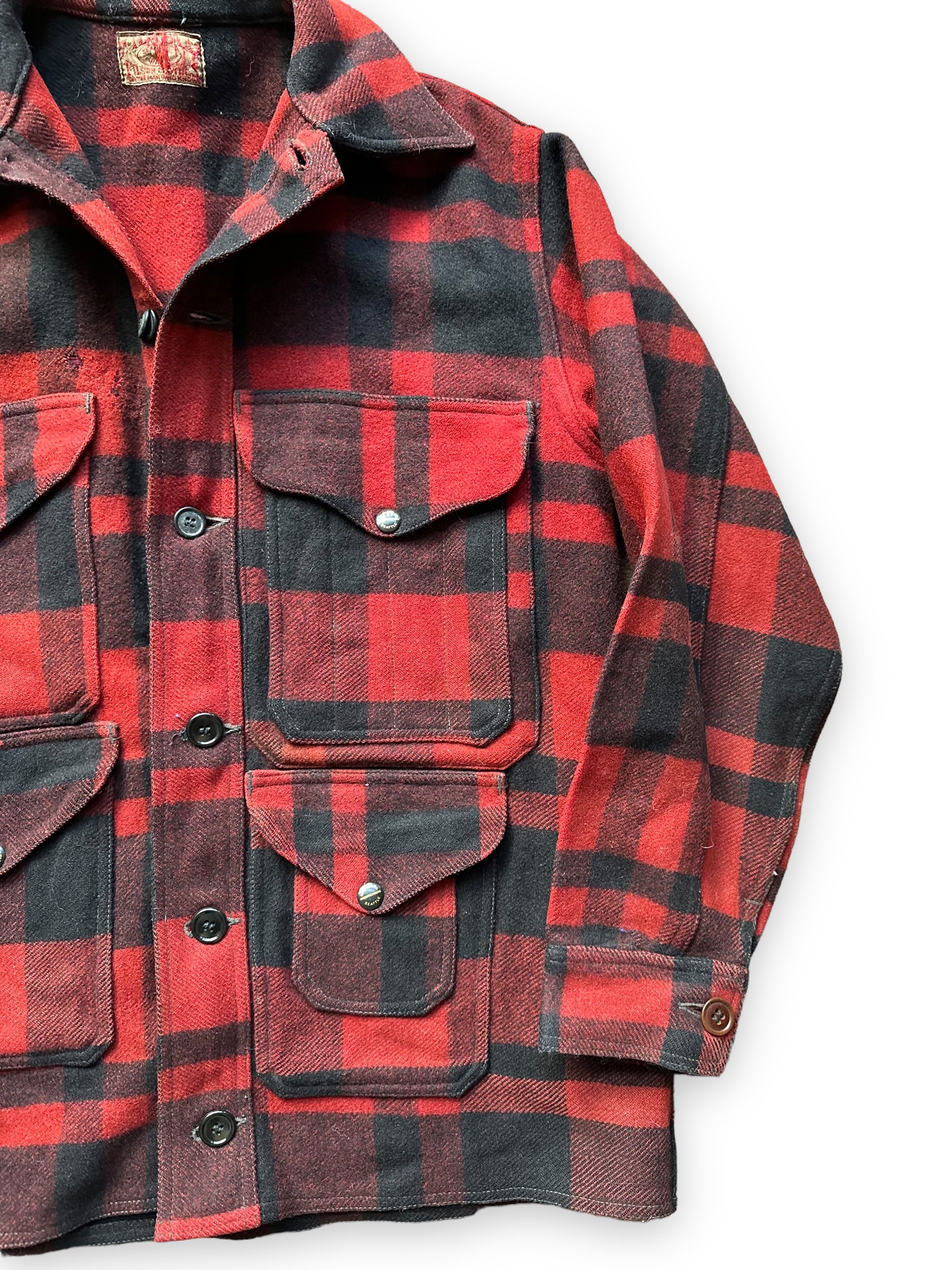 Left Front View of Vintage 1930s Era FilClo Filson Mackinaw Cruiser |  FilClo Vintage Workwear | Barn Owl Vintage Seattle