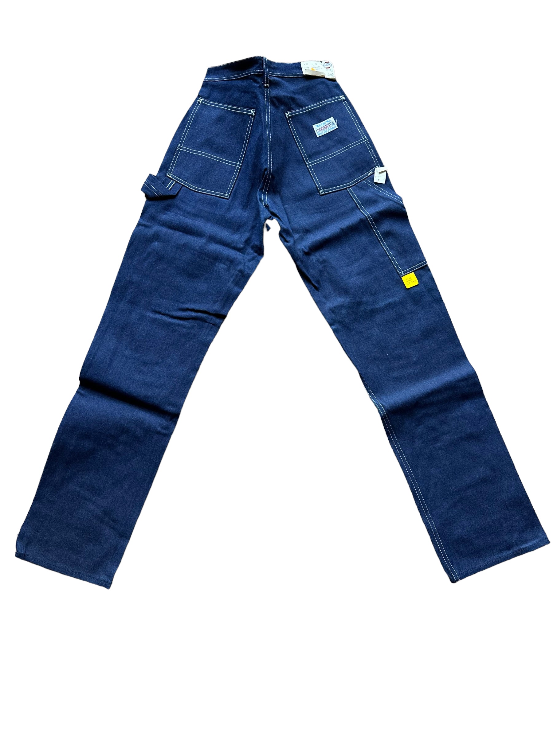 Rear View on NOS Vintage Carter's Carpenter Dungarees W29 L34 | Vintage Denim Workwear Seattle | Barn Owl Vintage Clothing
