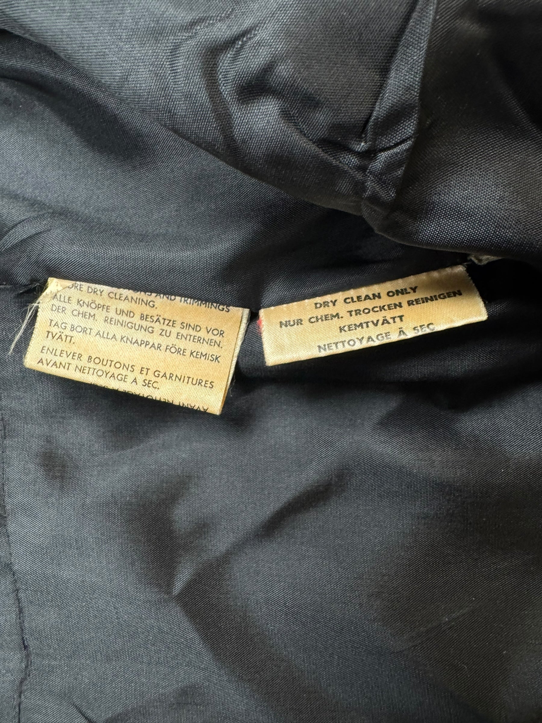 Tag of 1970s Simon Howard Wool Fur Trimmed Coat S