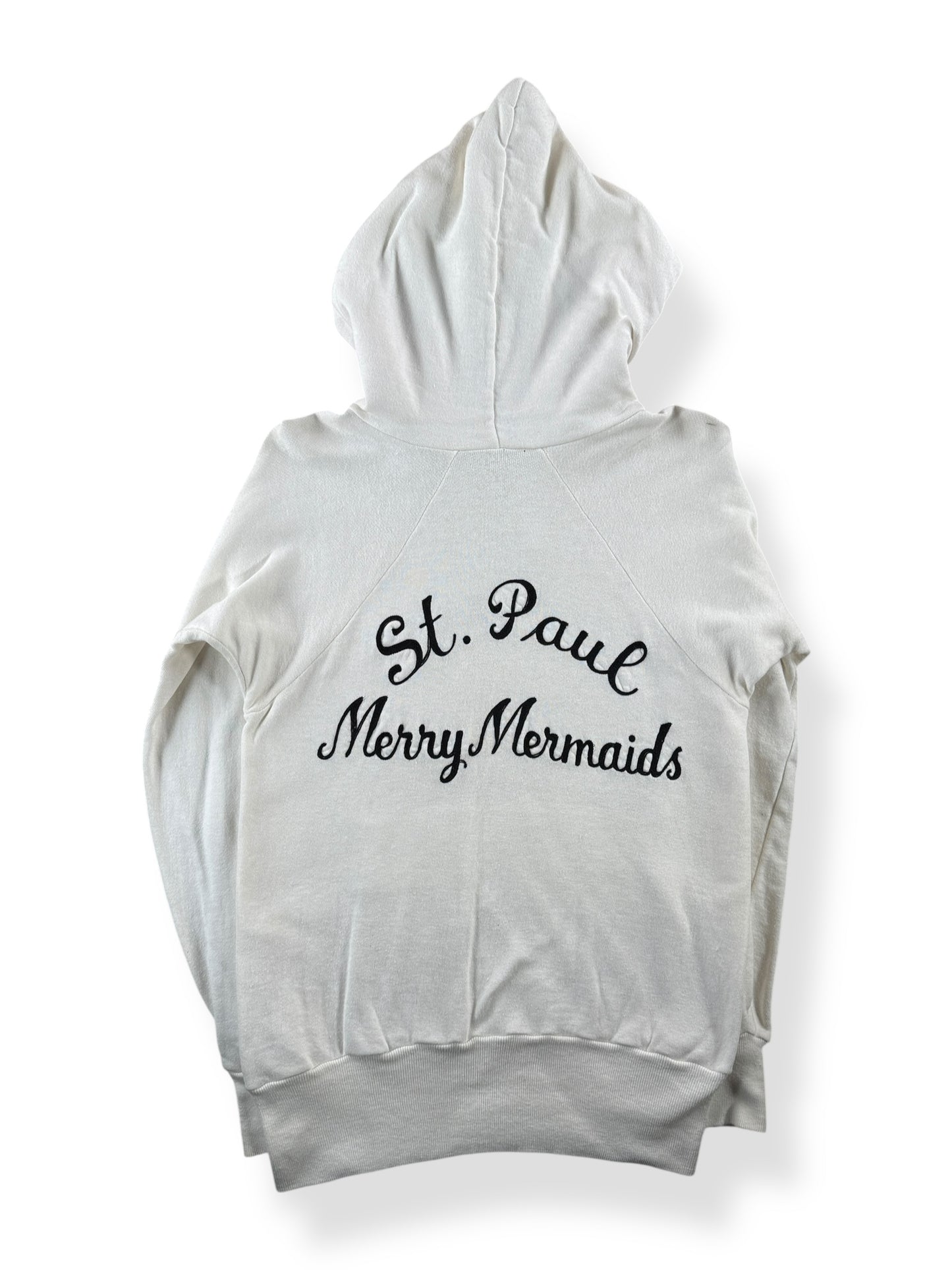 Back of Vintage Merry Mermaids Hoodie SZ XS