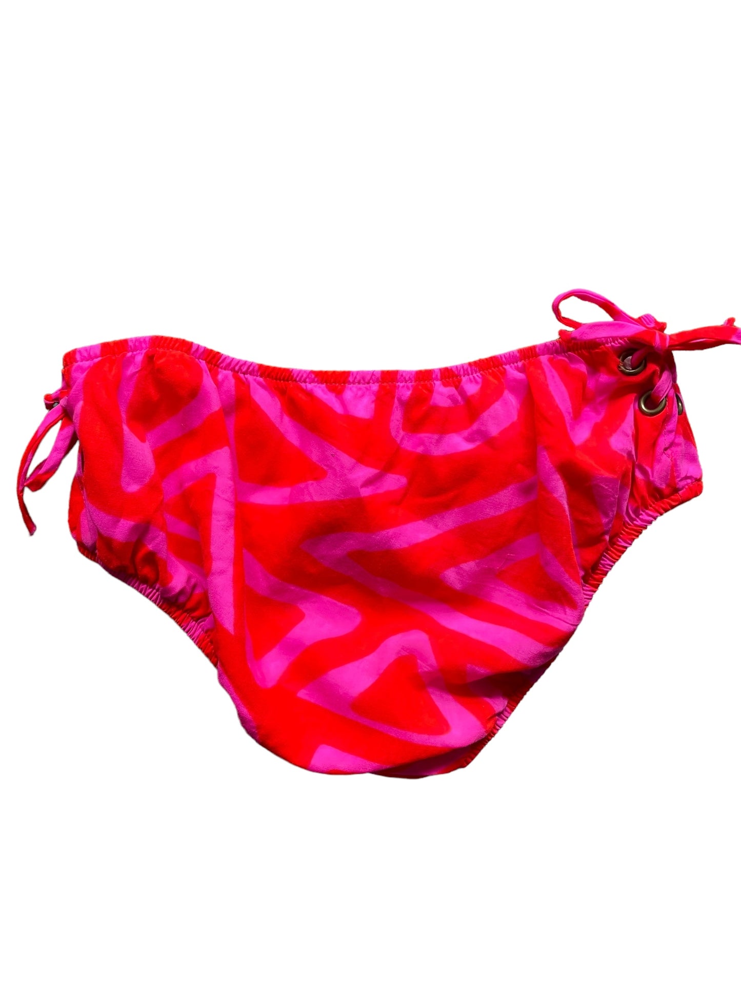 Rear view of bottoms 1960s Psychedelic Pink and Orange Bikini S-M
