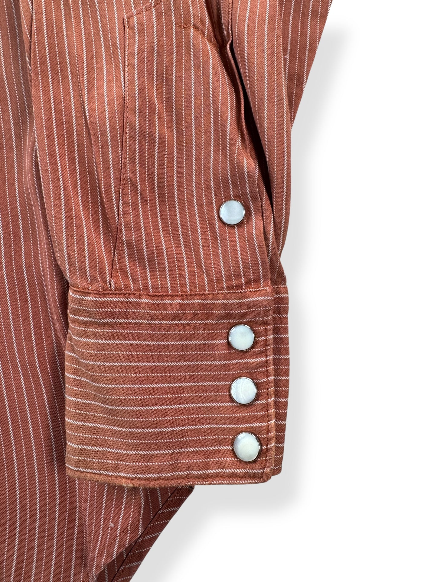 Cuff on Vintage Panhandle Slim Gabardine Striped Pearl Snap SZ M