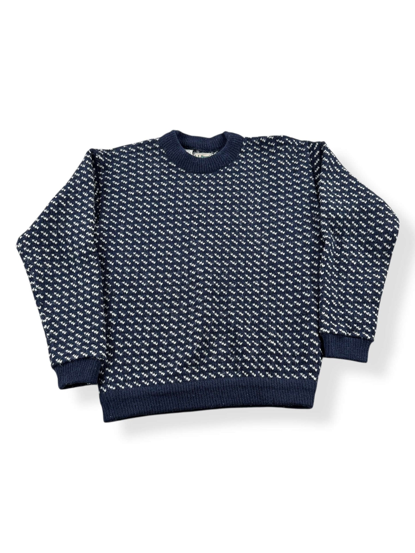 Front View of Vintage L.L. Bean Norwegian Birdseye Sweater SZ M