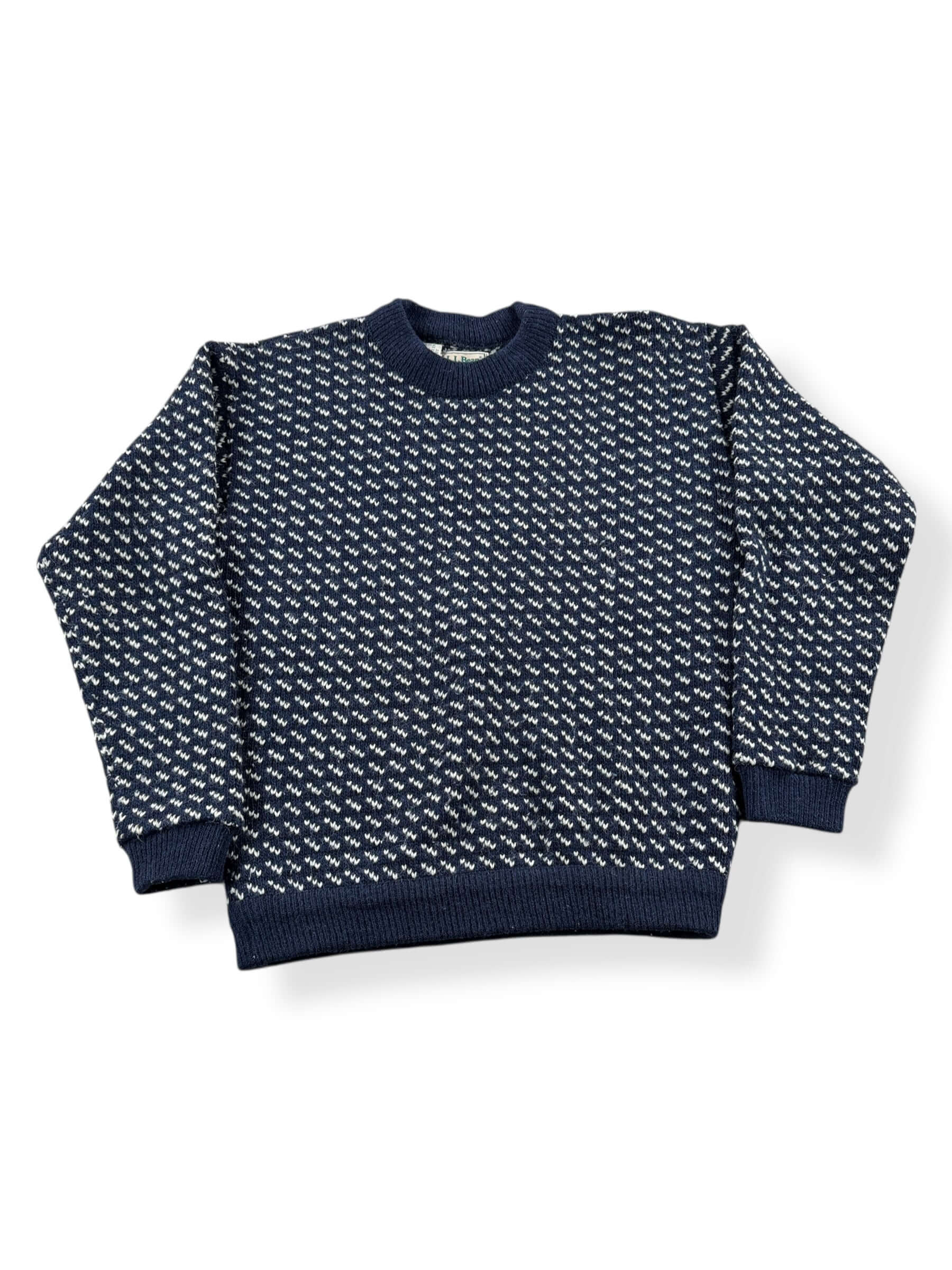 Front View of Vintage L.L. Bean Norwegian Birdseye Sweater SZ M