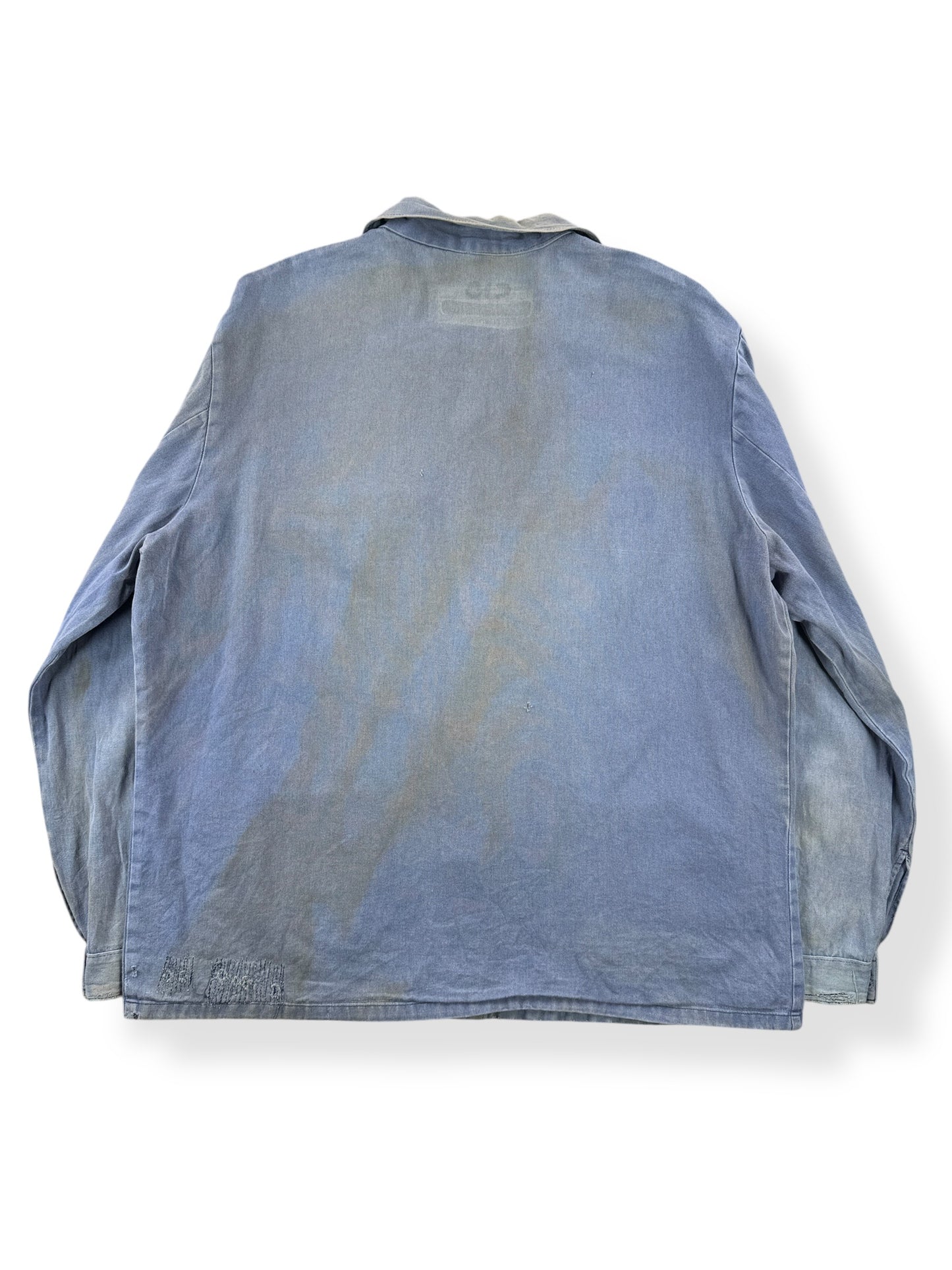 Back of Vintage Distressed KLM French Chore Coat SZ XL