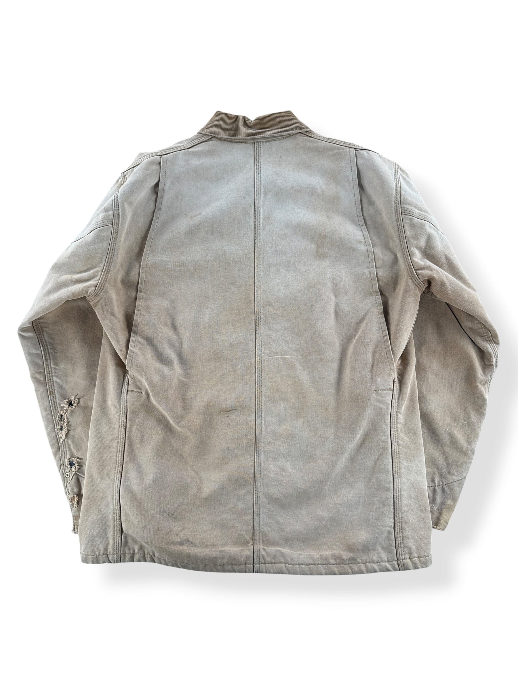Back of Vintage Carhartt Tan Duck Chore Coat SZ XL