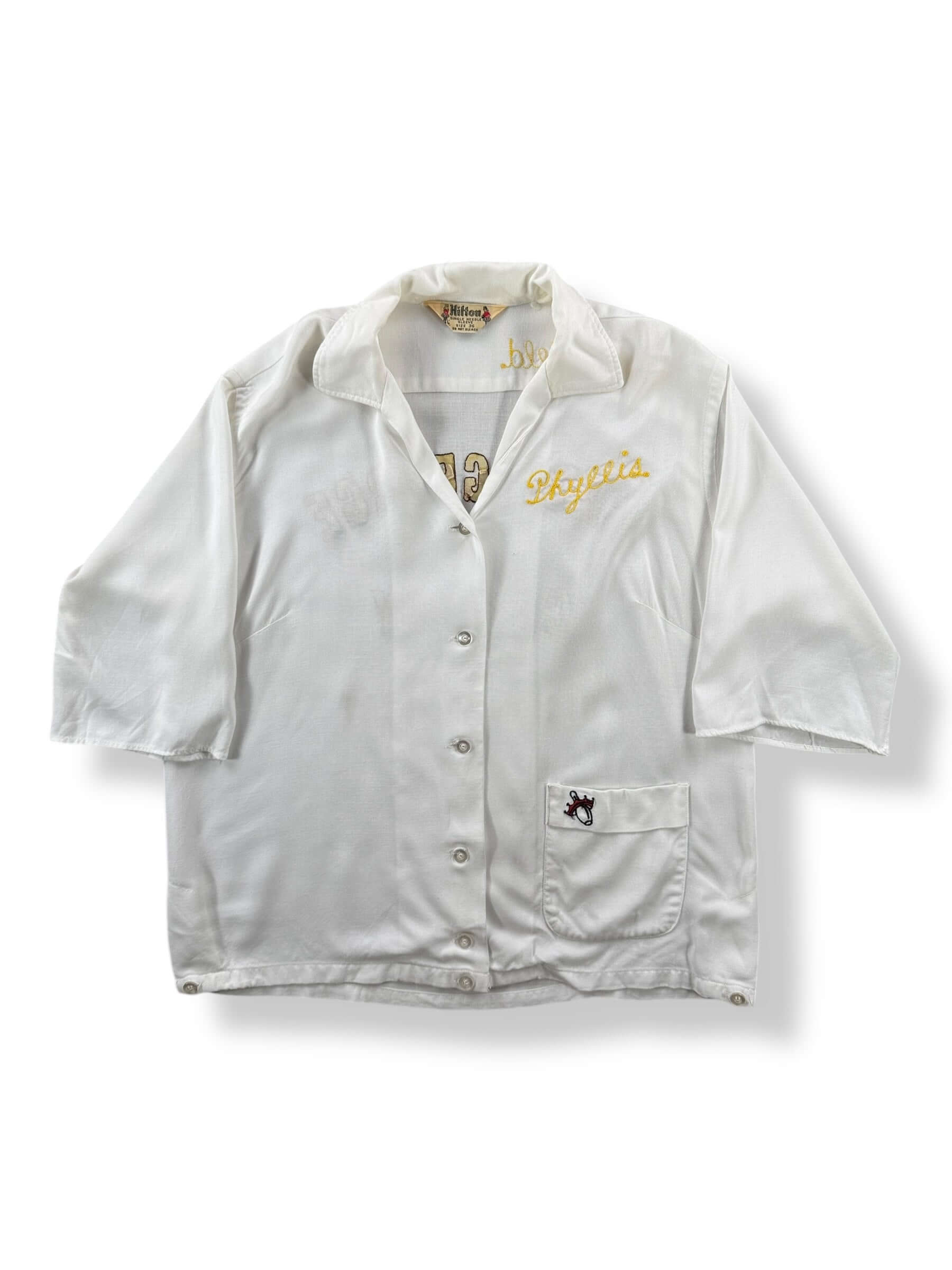 Front of Vintage Cape George Colony Discovery Bay Bowling Shirt SZ 36