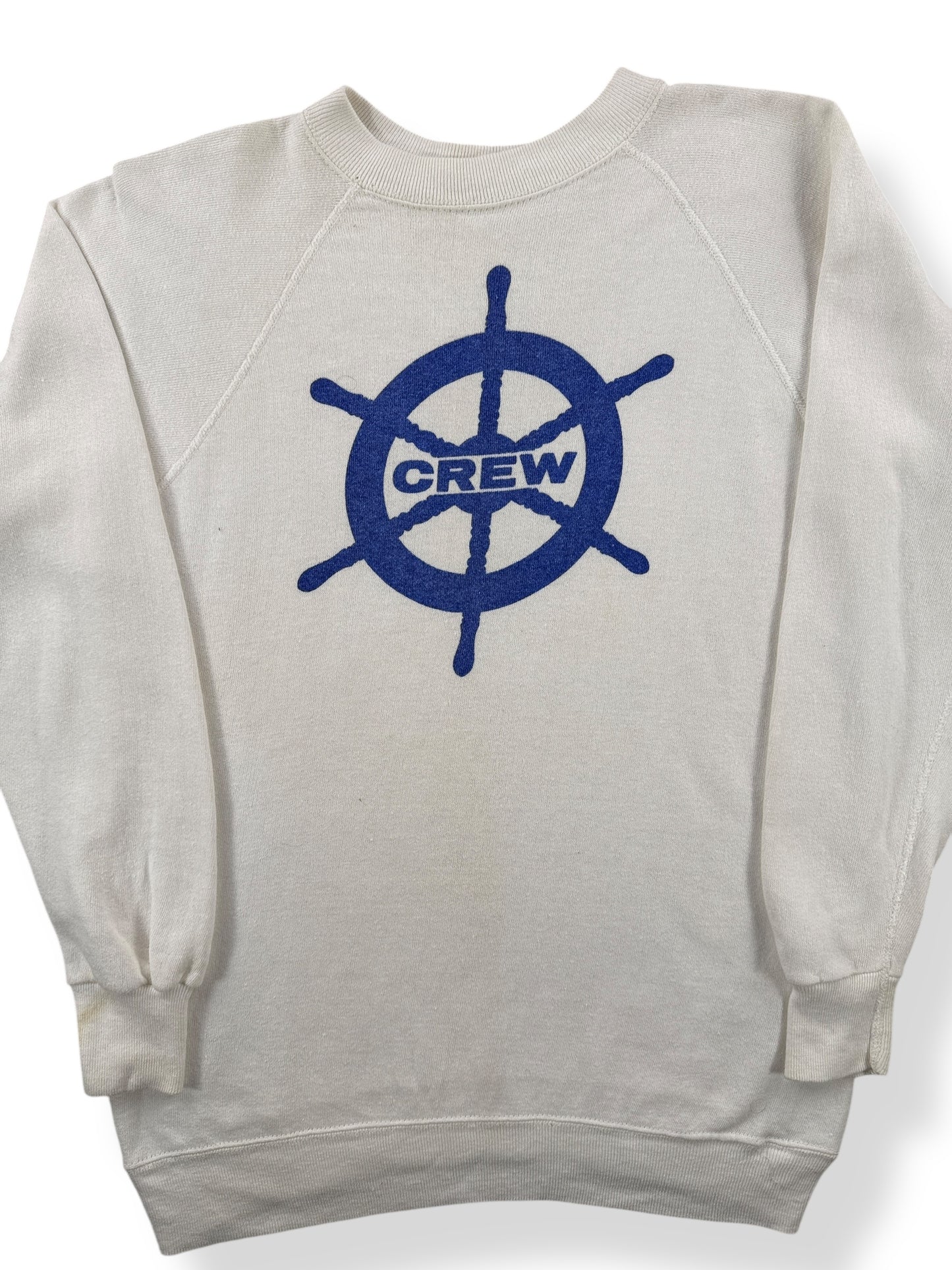 Front Close Up of Vintage Crew Gusseted Crewneck SZ S