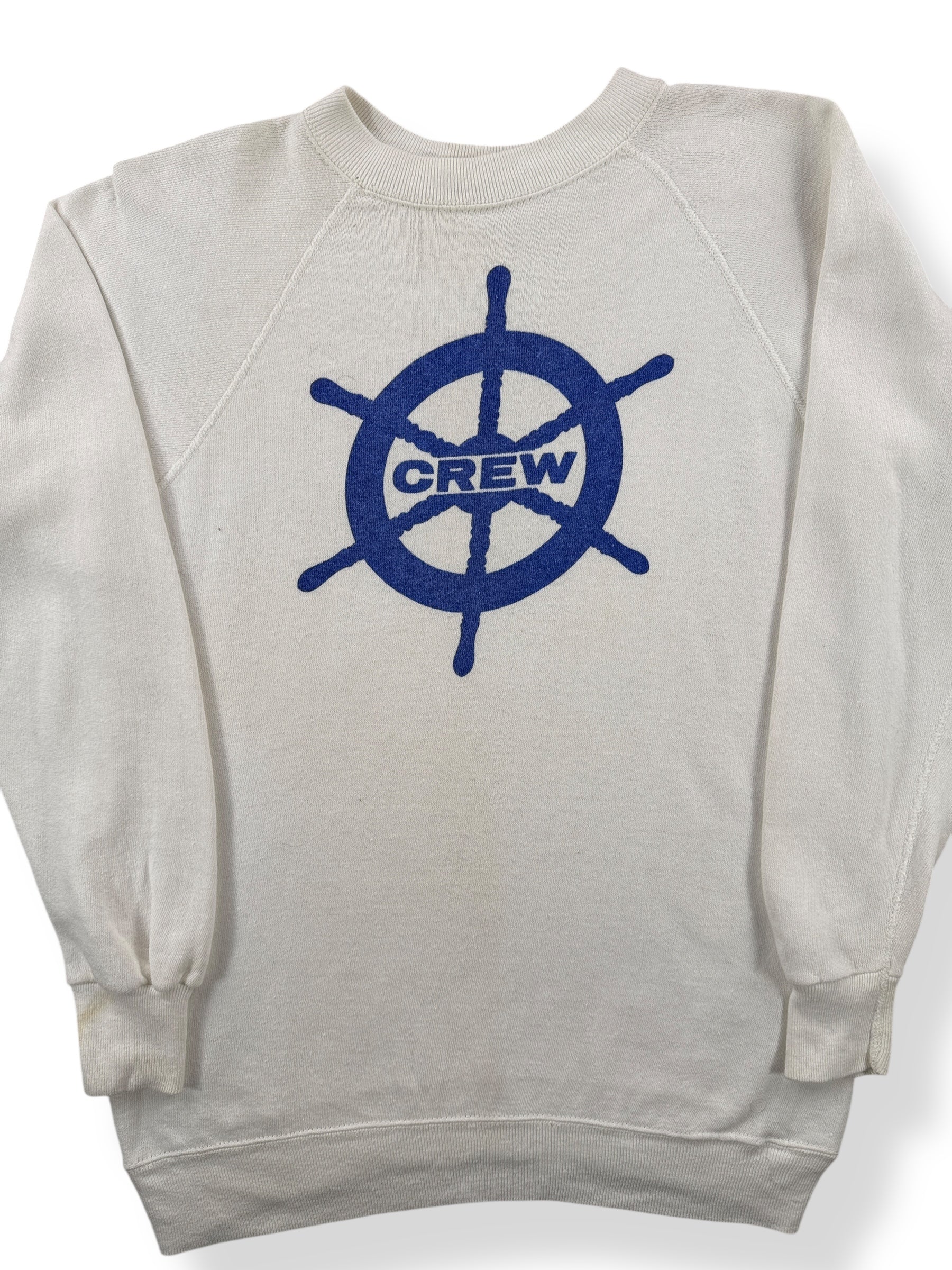 Front Close Up of Vintage Crew Gusseted Crewneck SZ S