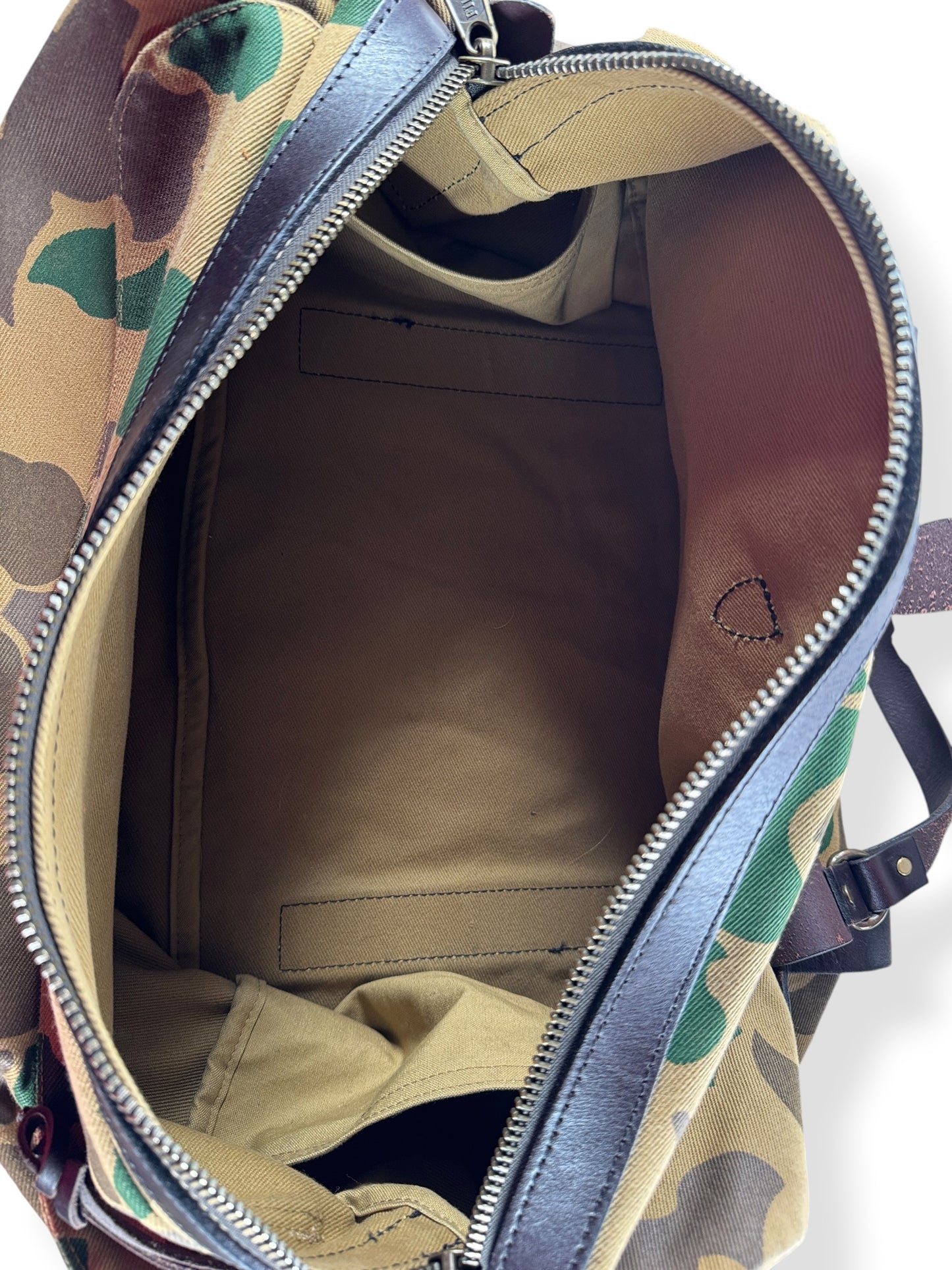 Interior Shot of Filson Limited Shrub Camo Travel Duffel