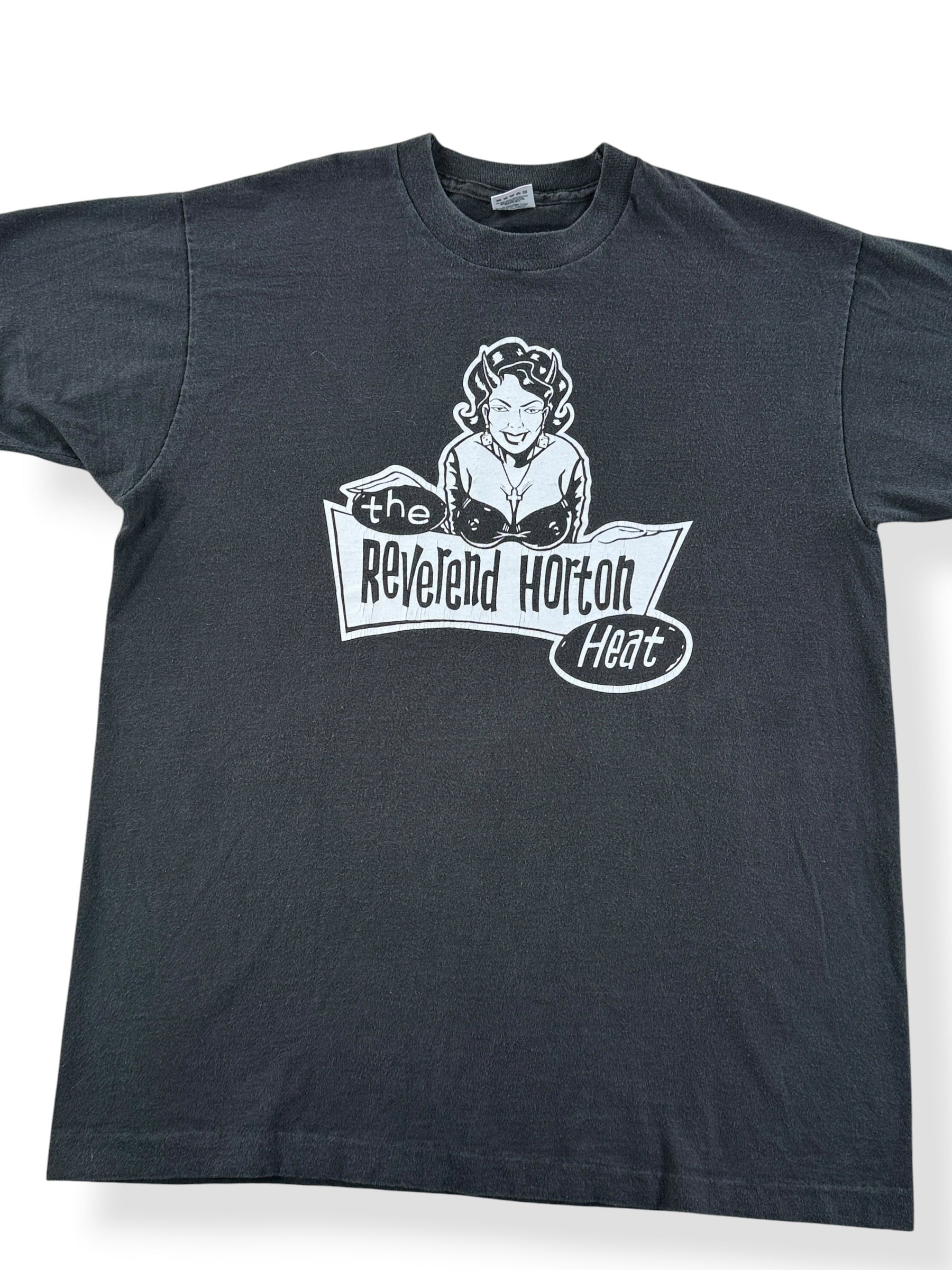 Front Close Up of Vintage Reverend Horton Heat Tee SZ L