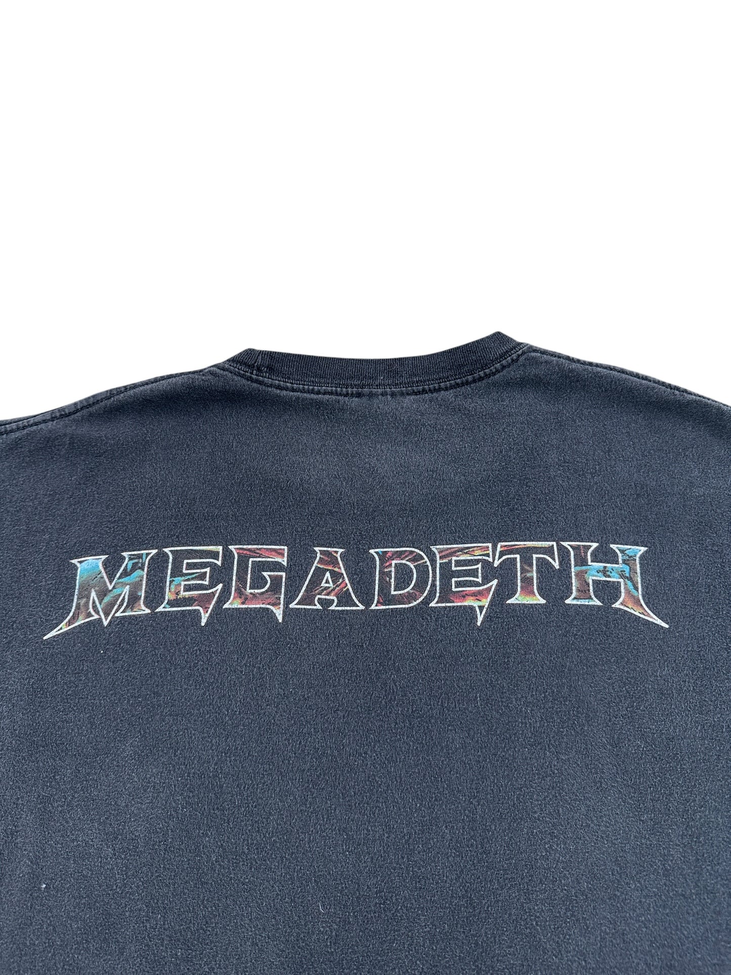 Back Graphic of Vintage 1998 Megadeath Chaos Comics Tee SZ L