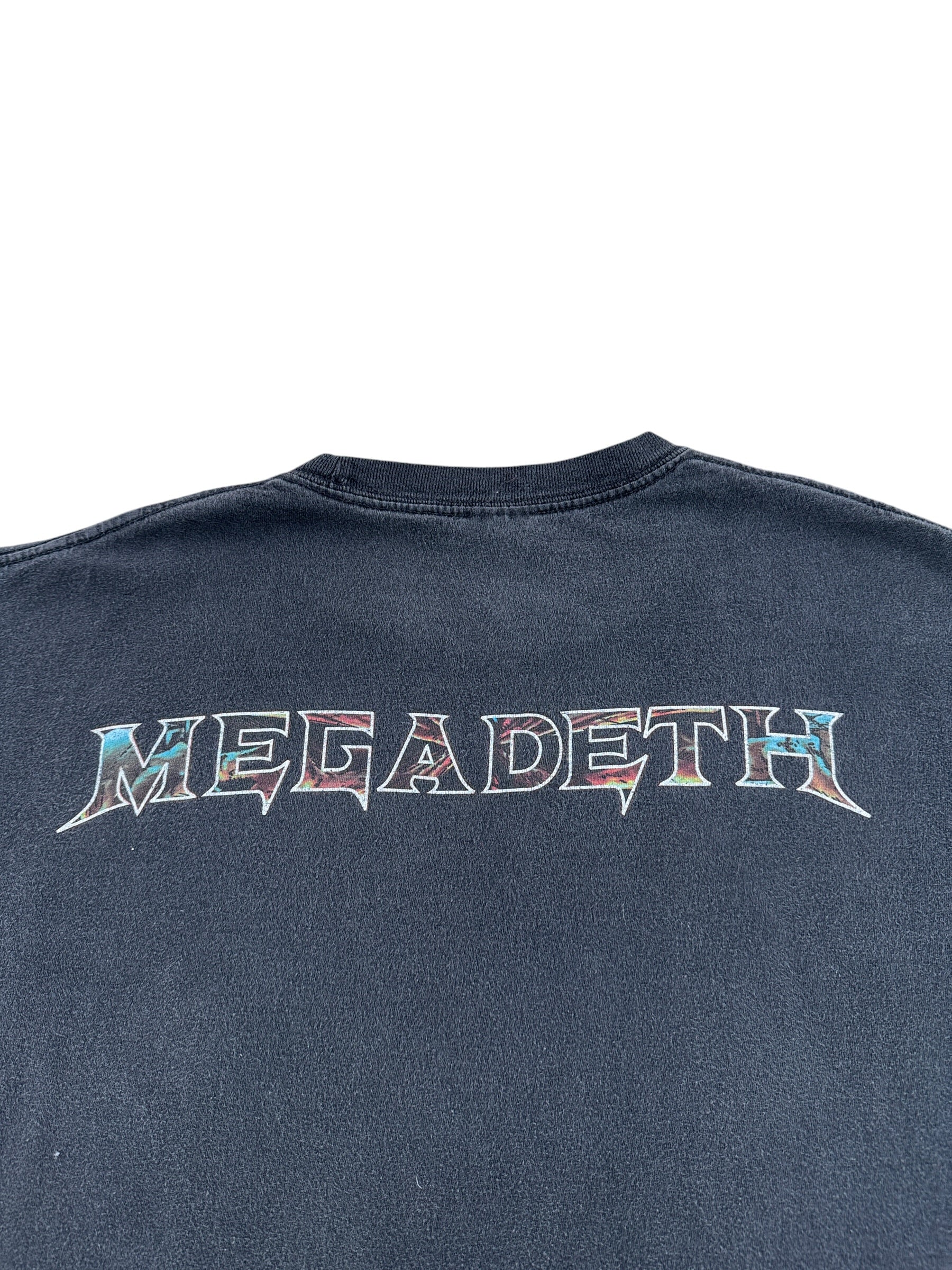 Back Graphic of Vintage 1998 Megadeath Chaos Comics Tee SZ L