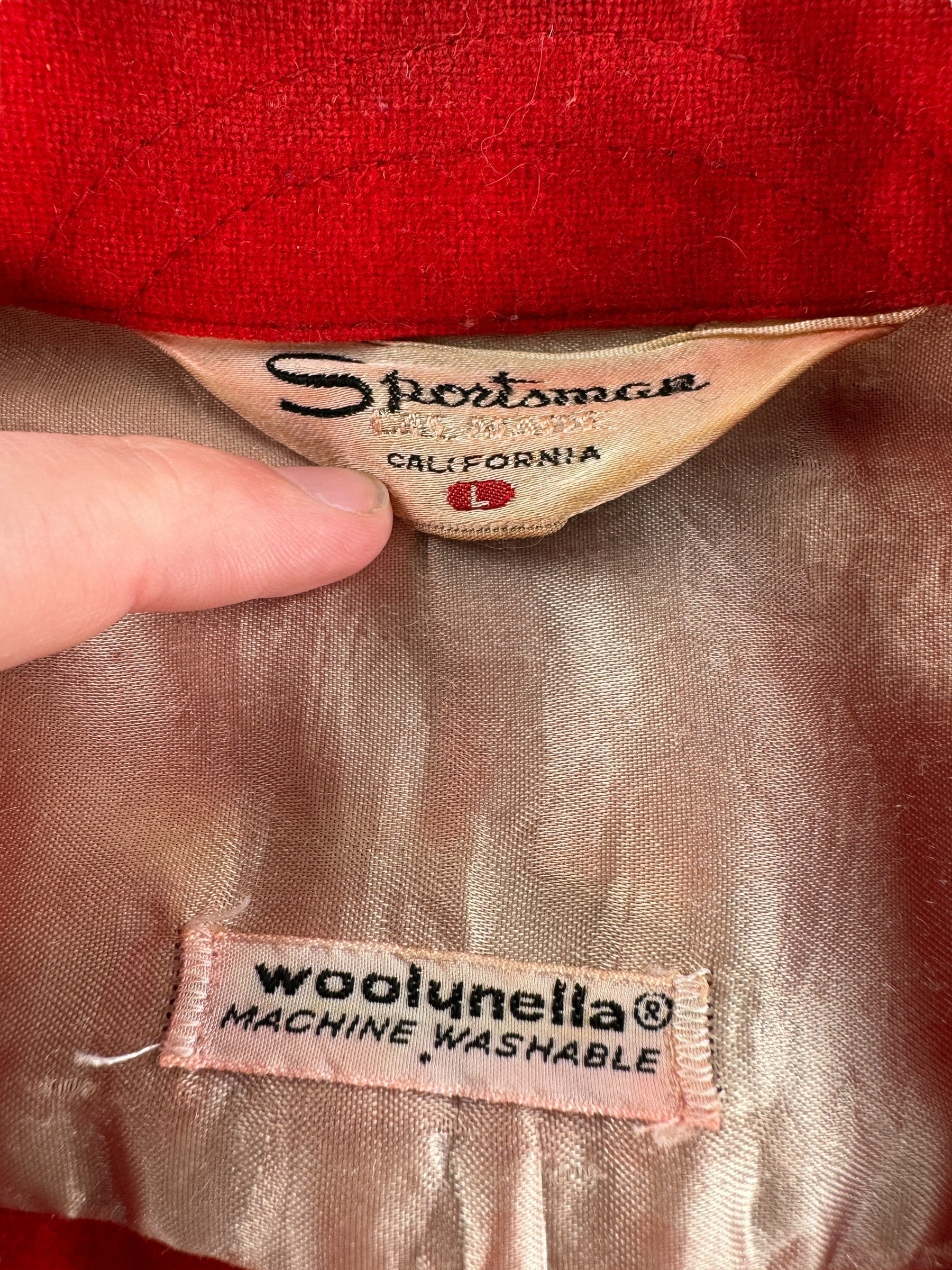 Tag on Vintage Sportsman Red and Grey Rockabilly Short Sleeve SZ L