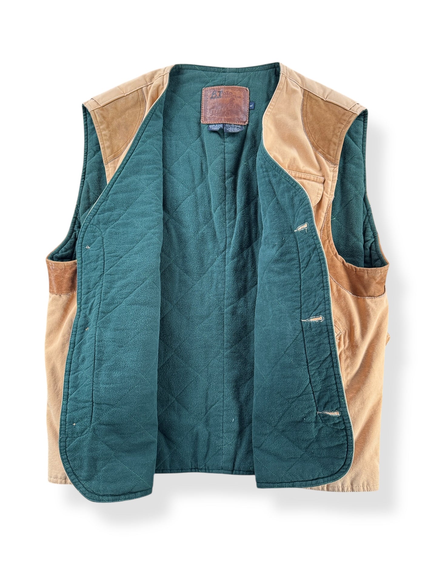 Inside of Vintage Ralph Lauren Polo Sportsman Hunting Vest SZ L