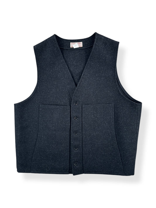 Front of Vintage Charcoal Filson Mackinaw Wool Vest SZ 50