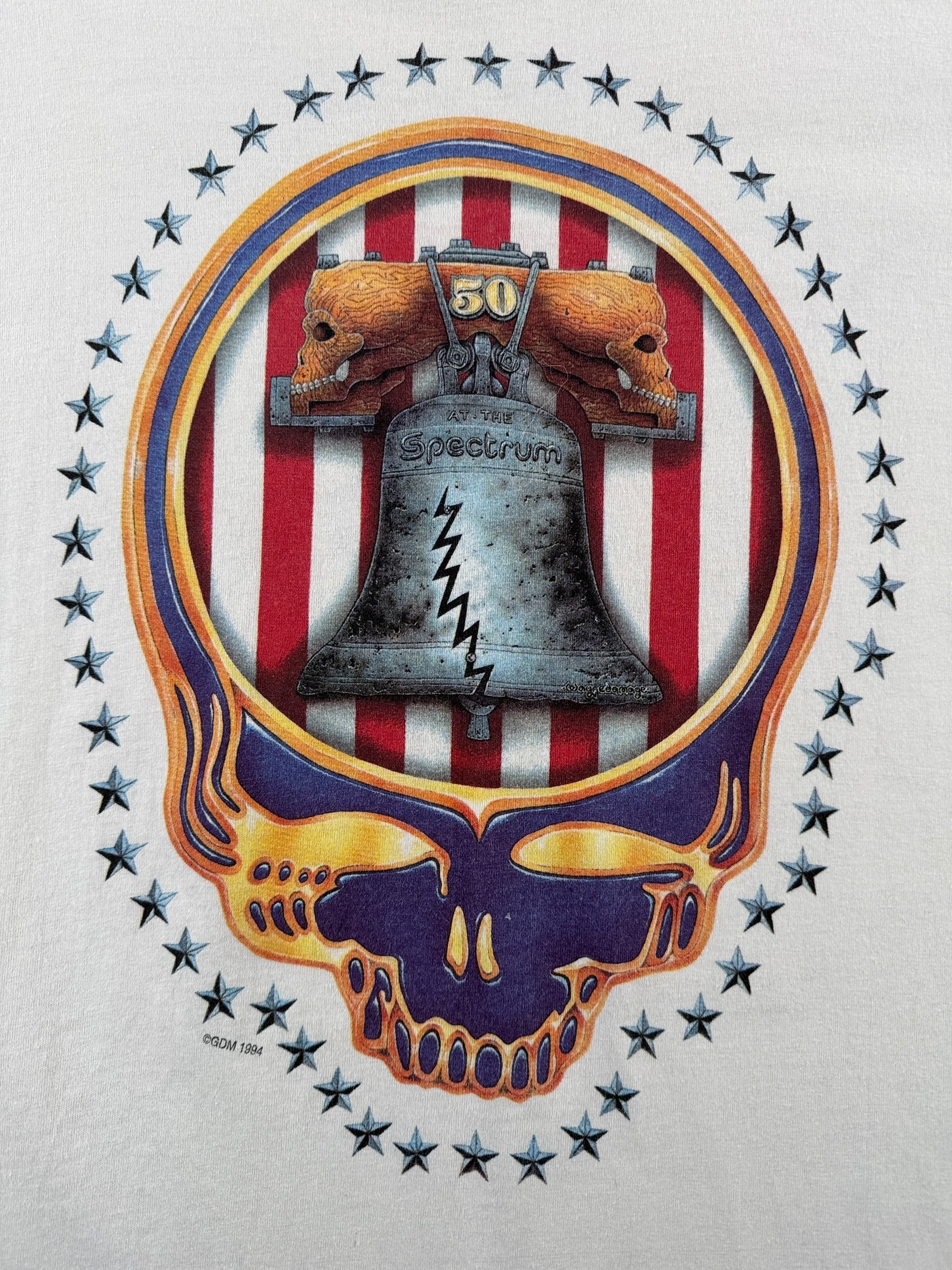 Graphic of Vintage 1994 Grateful Dead Philly 50 Tee SZ L (Fits M)