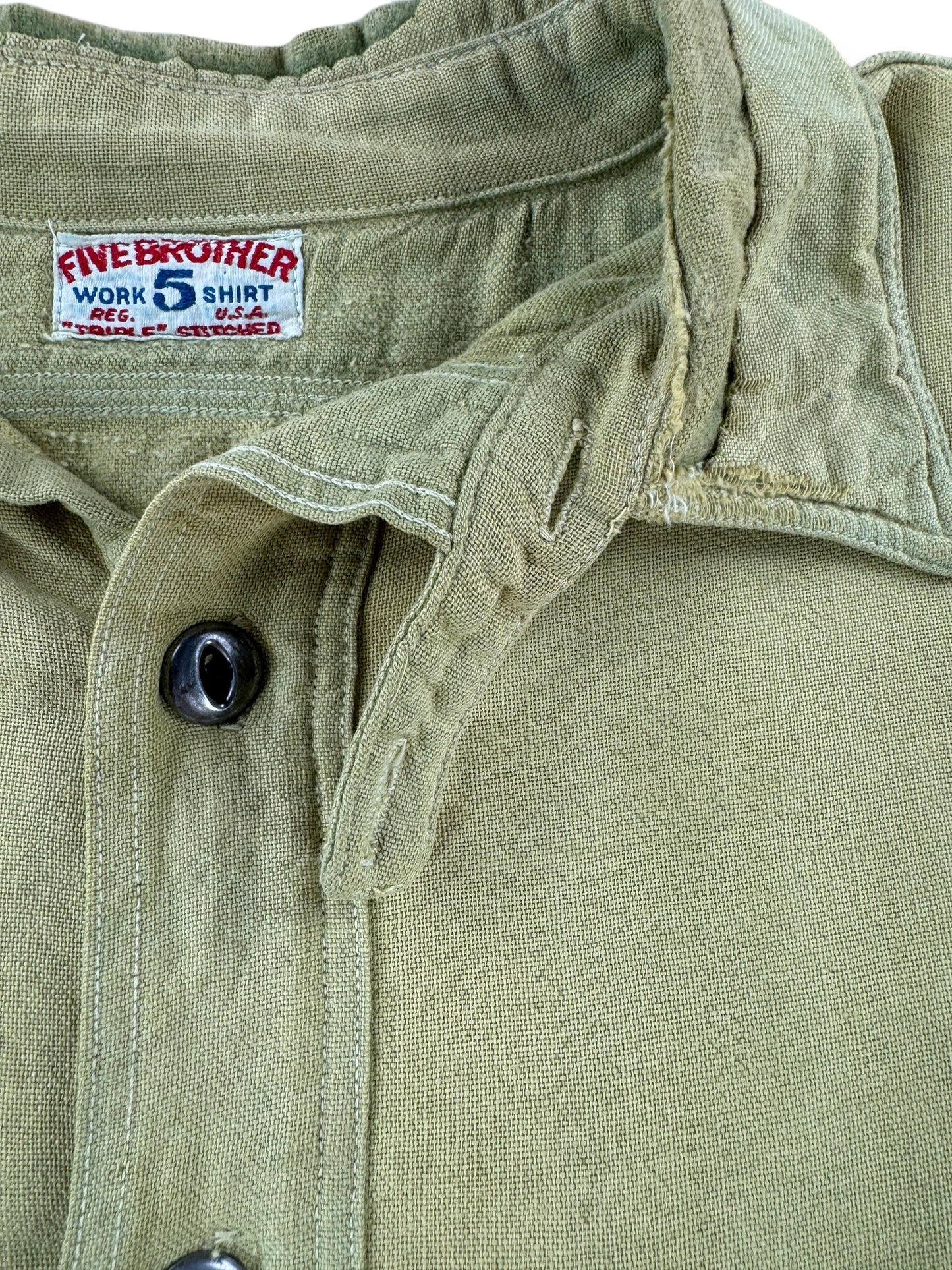 Chinstrap on Vintage 5 Brothers Hand Repaired Chartreuse Chinstrap Shirt SZ M