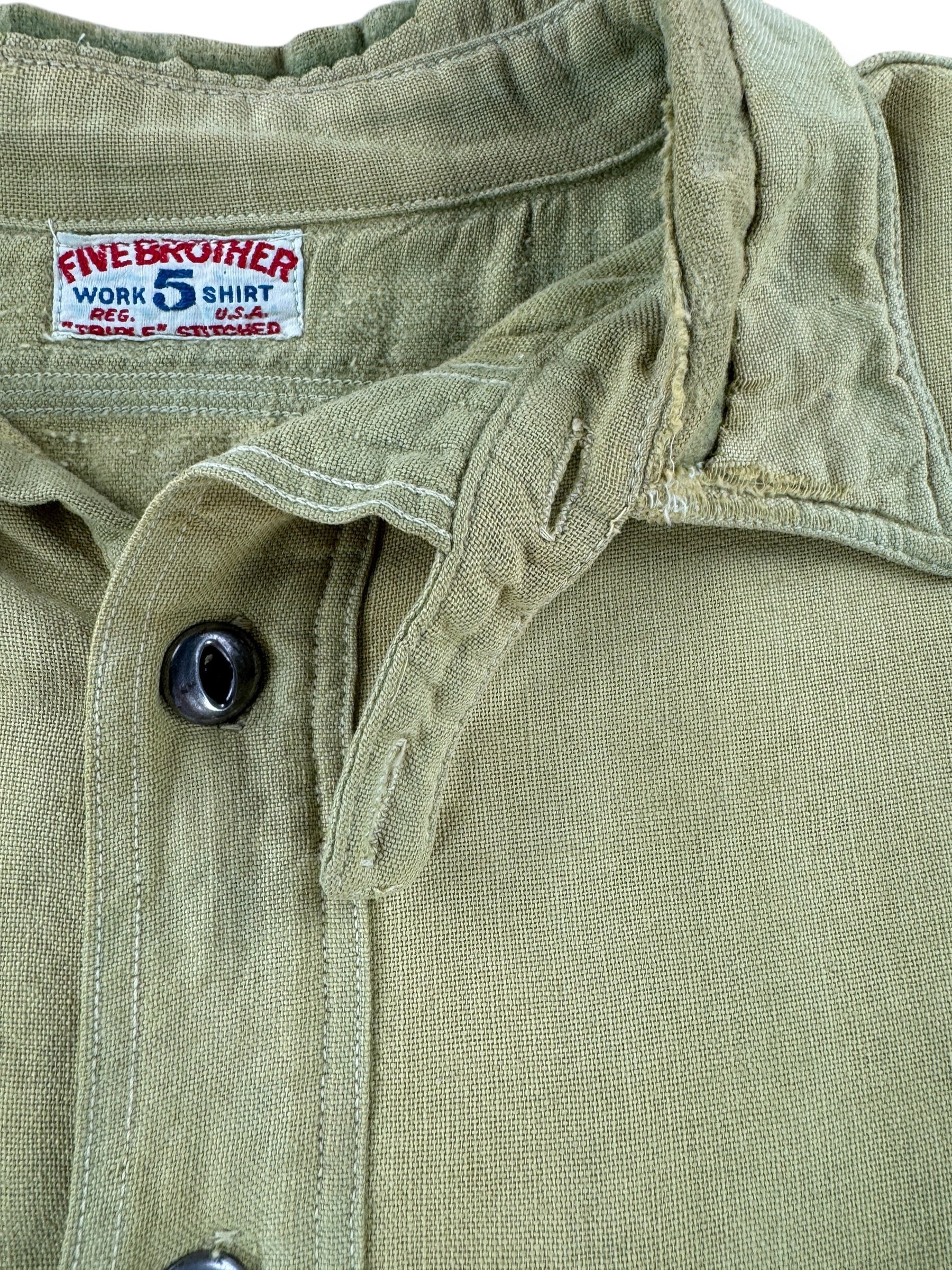 Chinstrap on Vintage 5 Brothers Hand Repaired Chartreuse Chinstrap Shirt SZ M