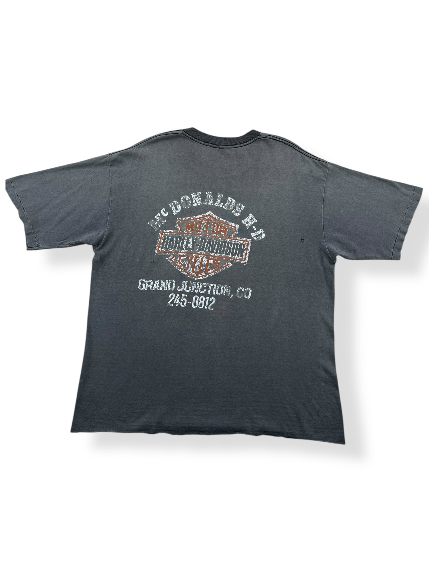 Back of Vintage 80s Era Grand Junction Harley-Davidson Eagle Tee SZ XL