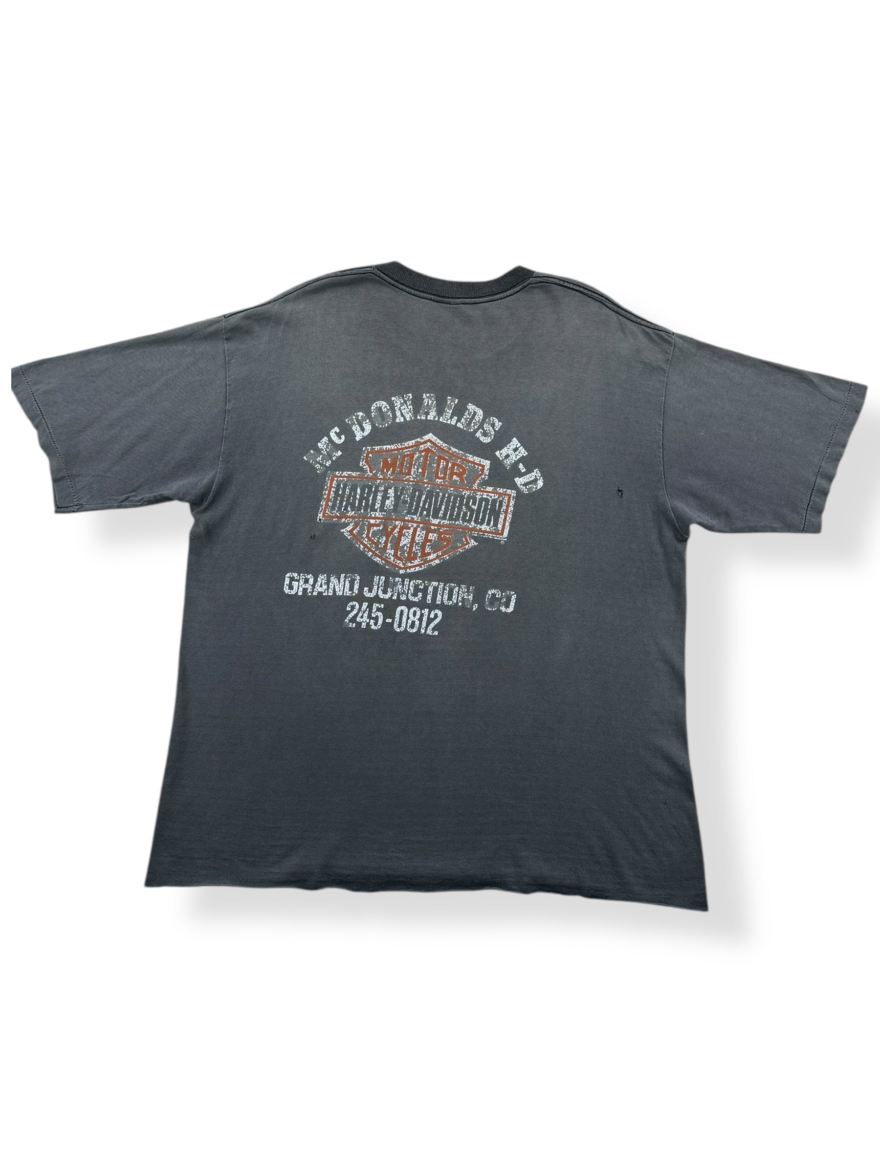 Back of Vintage 80s Era Grand Junction Harley-Davidson Eagle Tee SZ XL