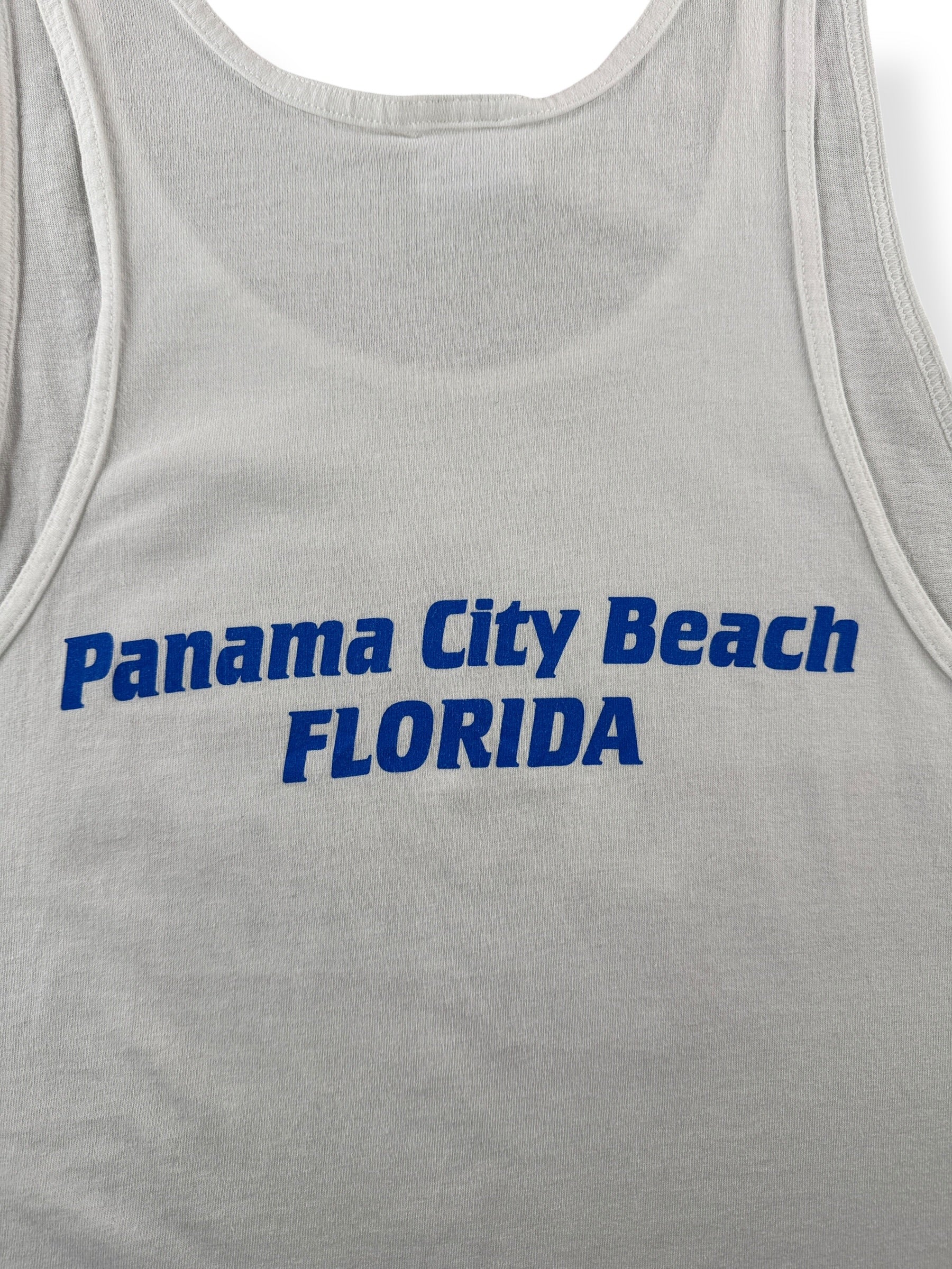 Back Graphic of Vintage MTV Spring Break '96 Tank Top SZ L