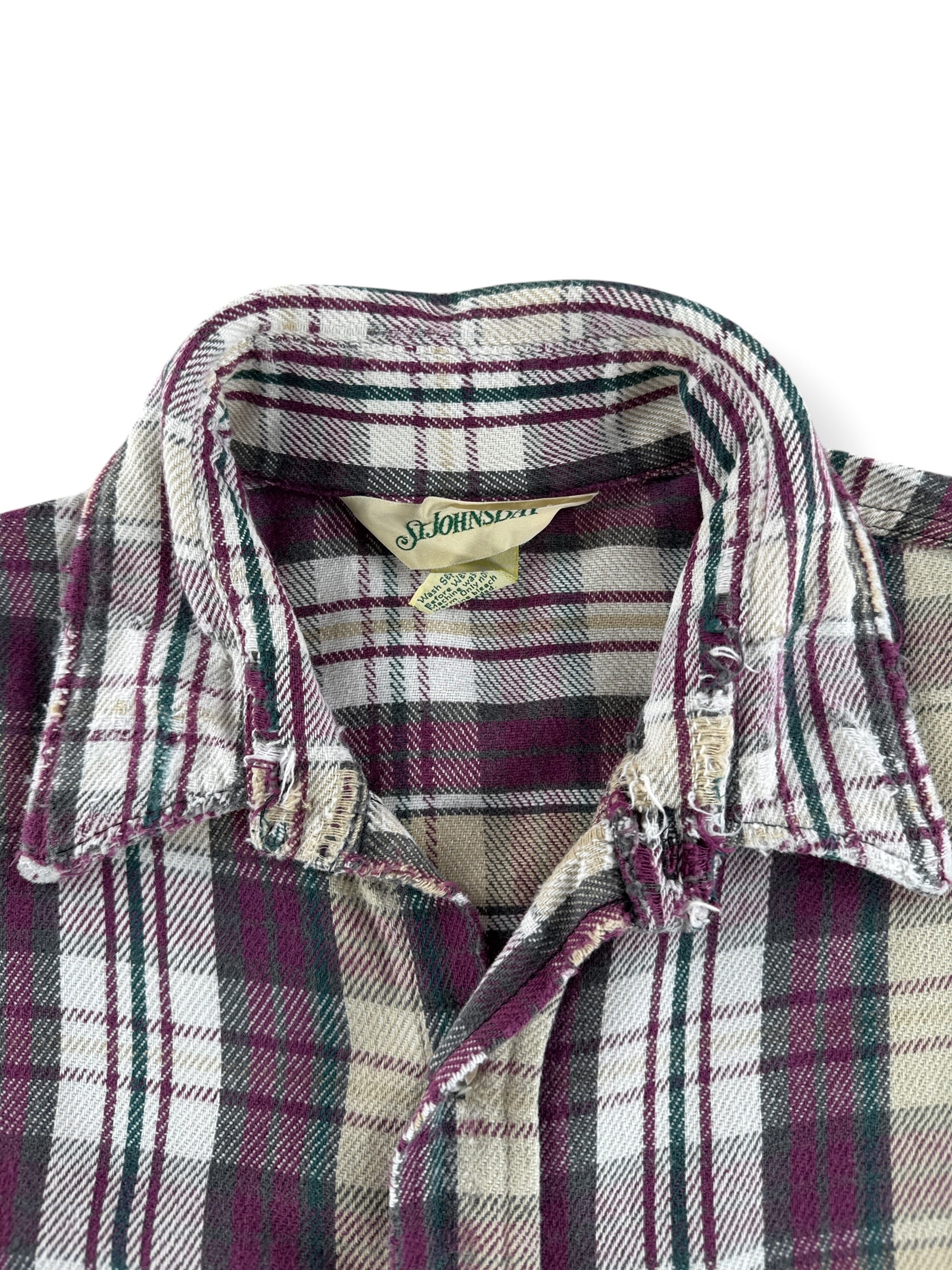 Collar On Vintage St Johns Bay Cotton Flannel SZ XLT