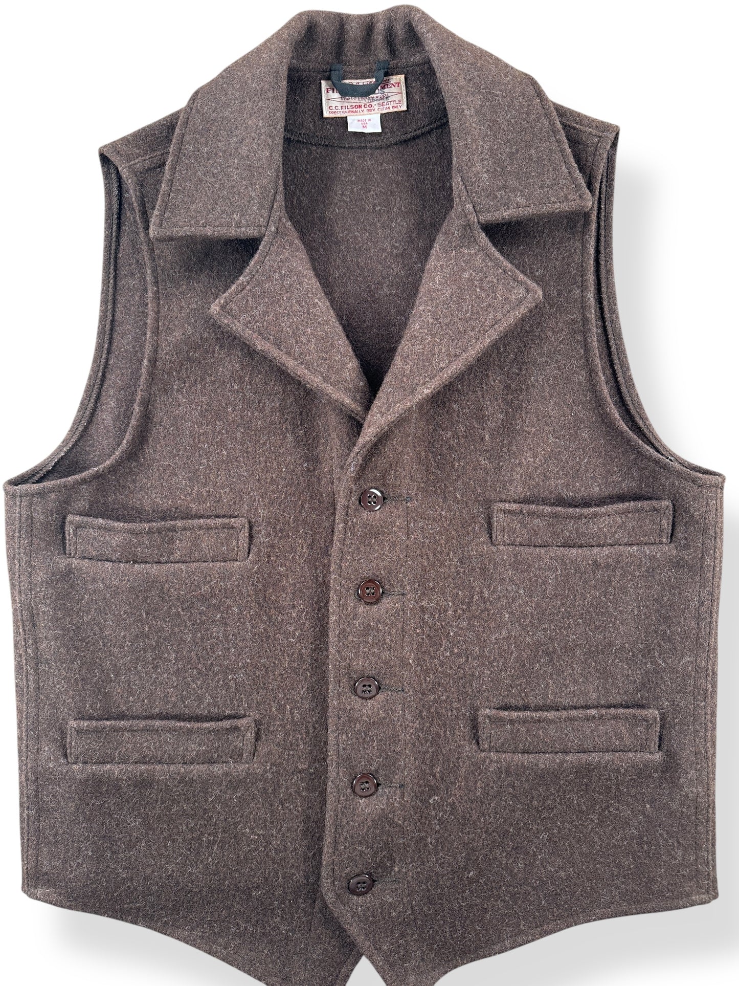 Front Close Up of Filson Mackinaw Western Vest SZ M