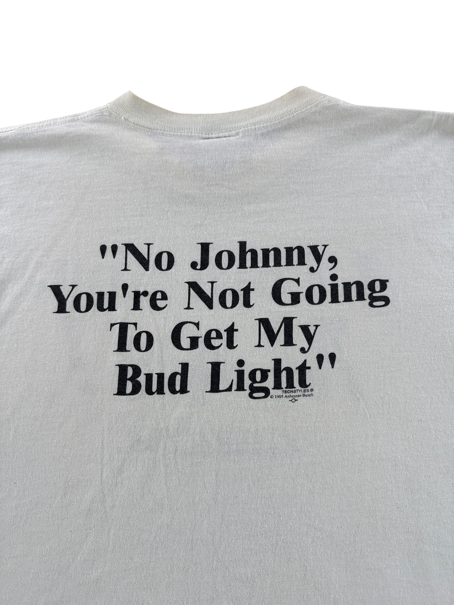 Back Graphic of Vintage I Love You Man Bud Light Beer Tee SZ L