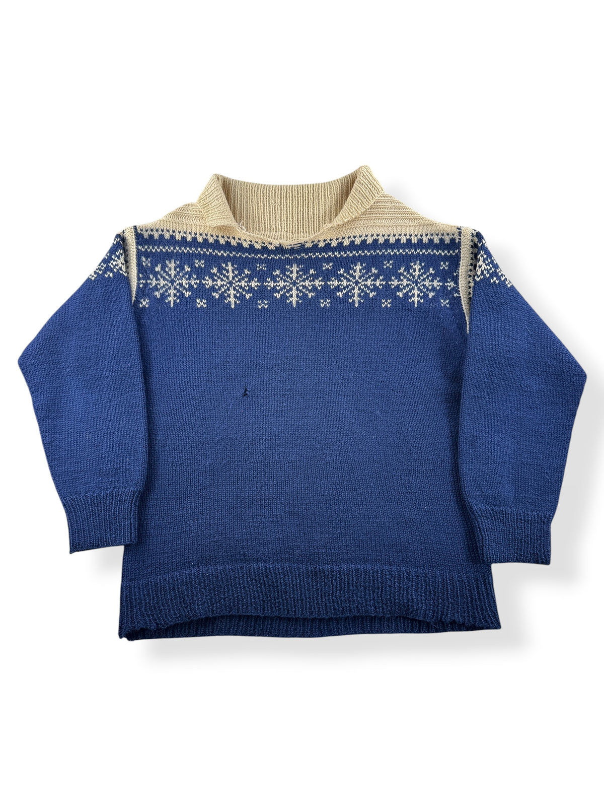 Front of Vintage Snowflake Collared Pullover Sweater SZ L