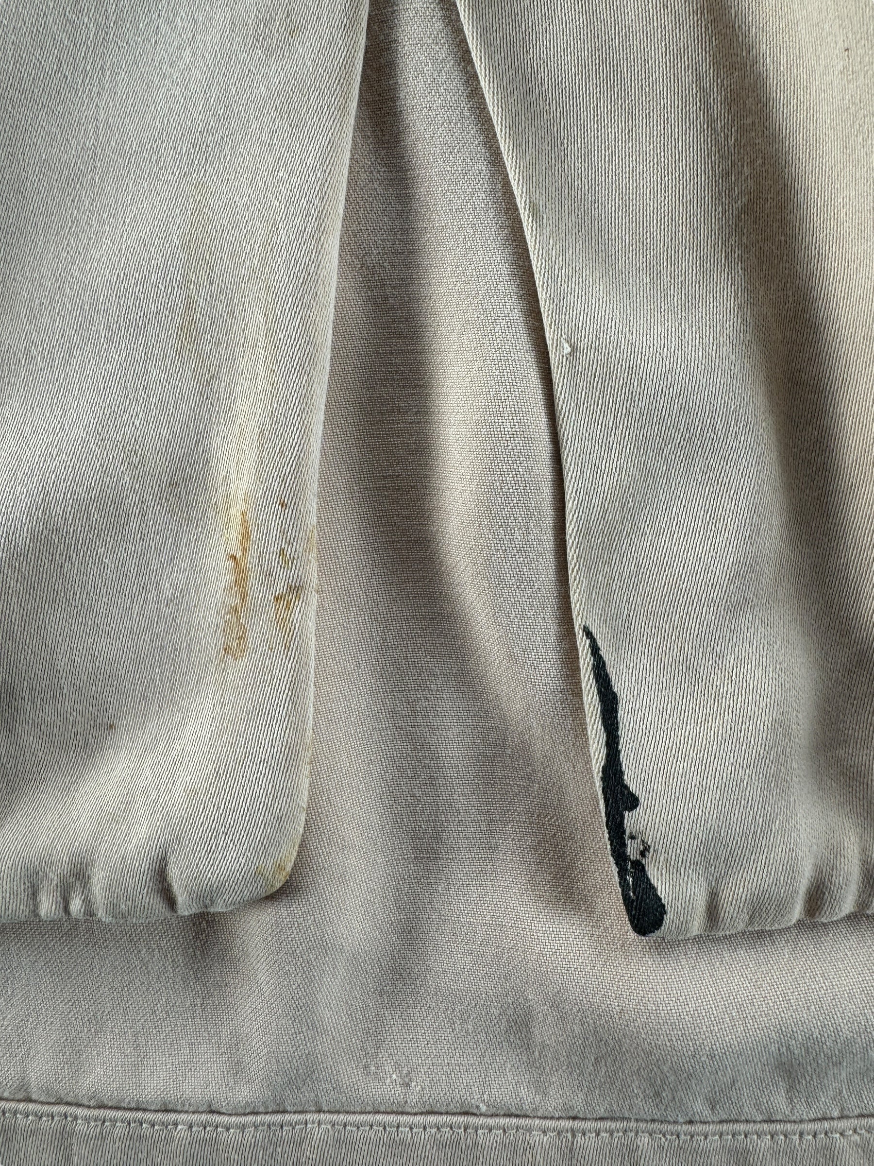 Stains on Vintage Swift Pale Peach Gabardine Loop Collar Shirt SZ L AS IS