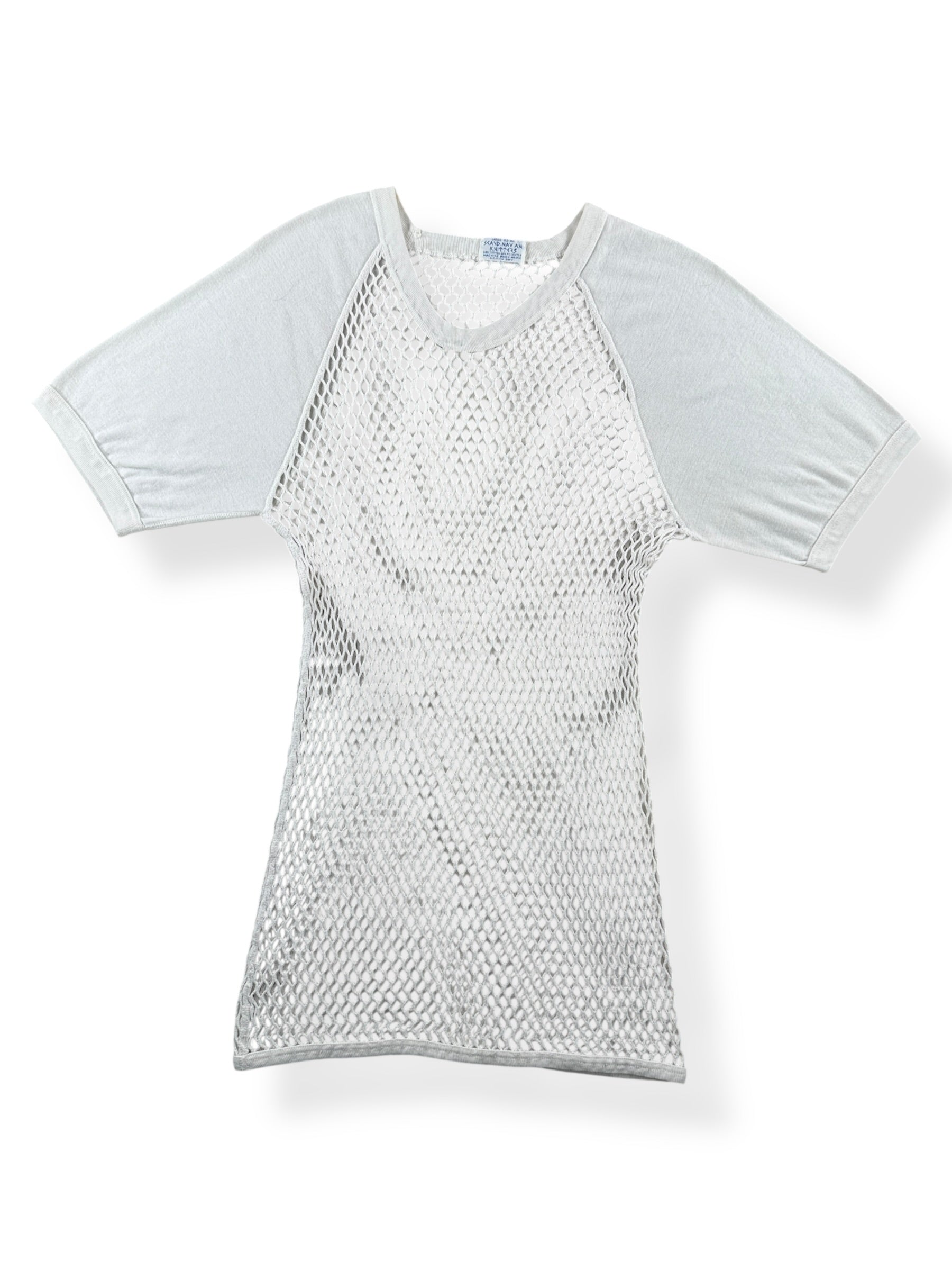 Front of Vintage Scandinavian Knitters Mesh Top SZ L