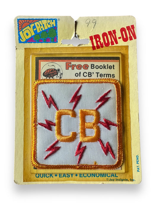 Front View of Vintage Square Iron-On CB Patch