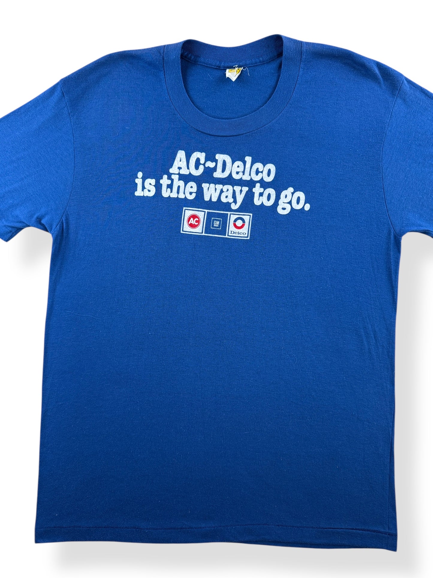 Front Close Up of Vintage Delco Tee SZ XL (Fits M)