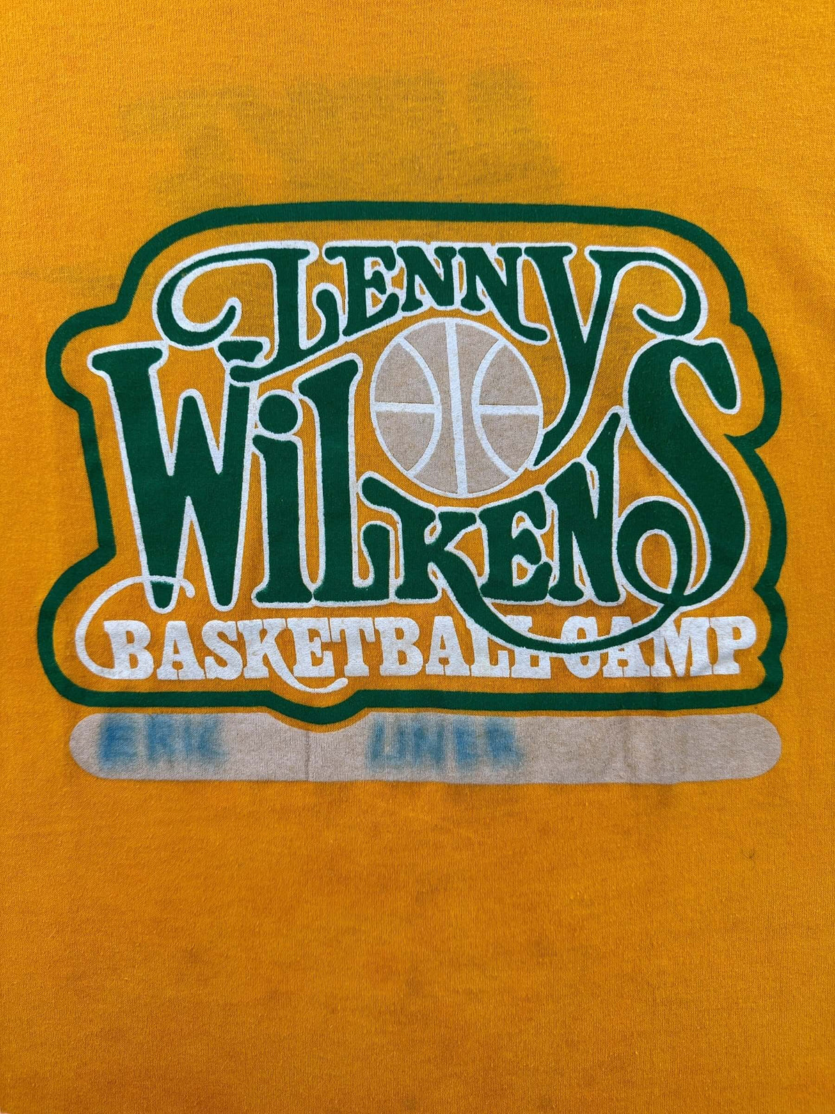 Front graphic on Vintage 80s Lenny Wilkens Basketball Camp Nike Tee SZ M (Fits S)